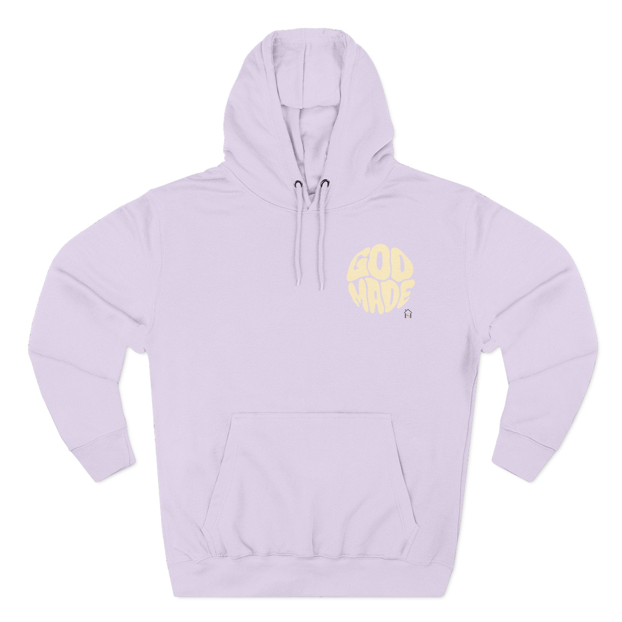 God Made Hoodie — Red Retro Bubble Logo Fleece Pullover