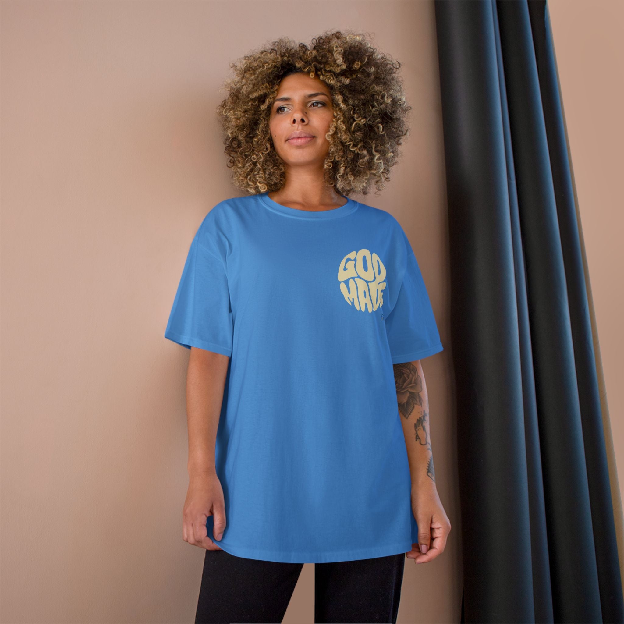God Made Champion T-Shirt, Casual Wear, Gift for Believers, Inspirational Tee, Everyday Comfort
