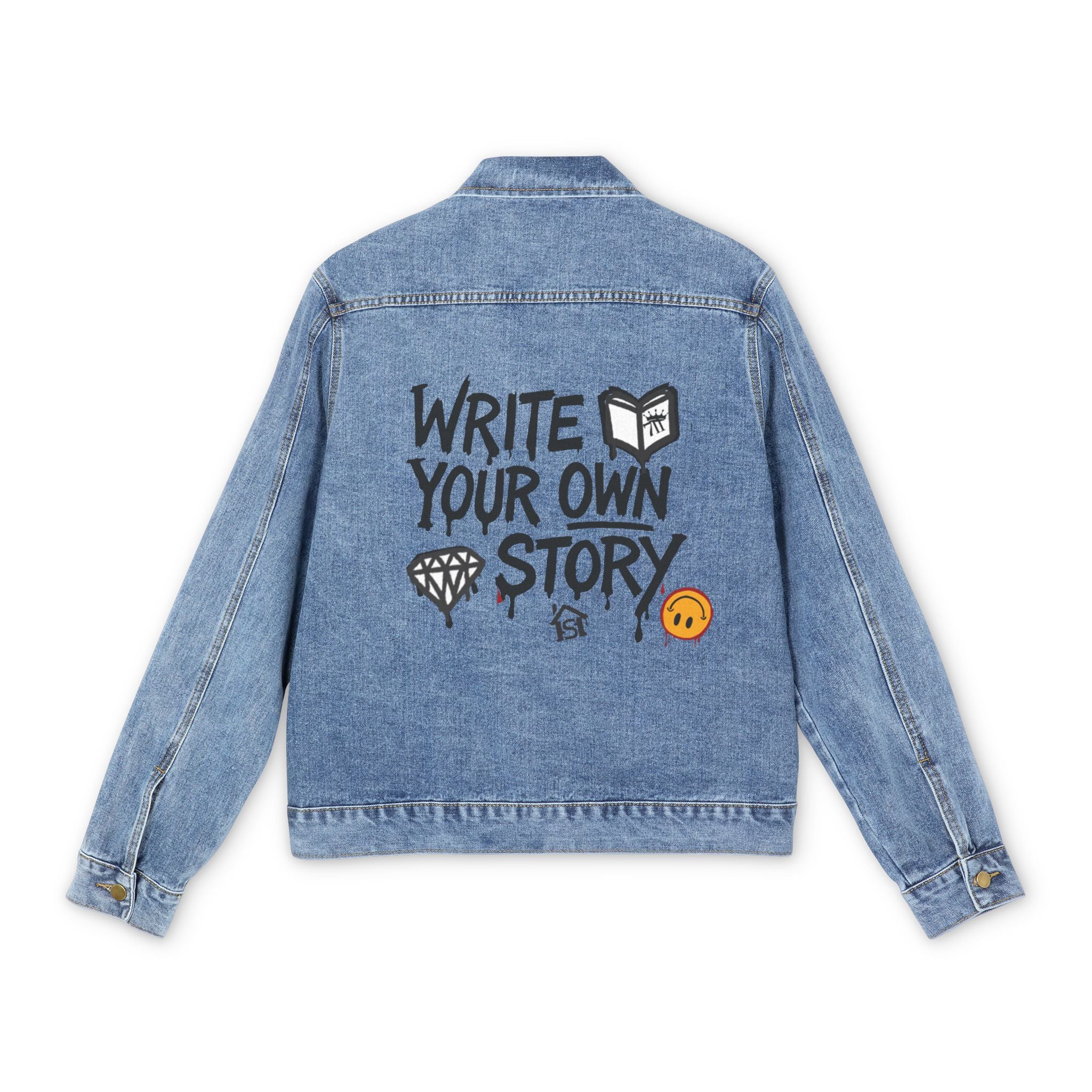 Denim Jacket — "Write Your Own Story" Embroidered Back