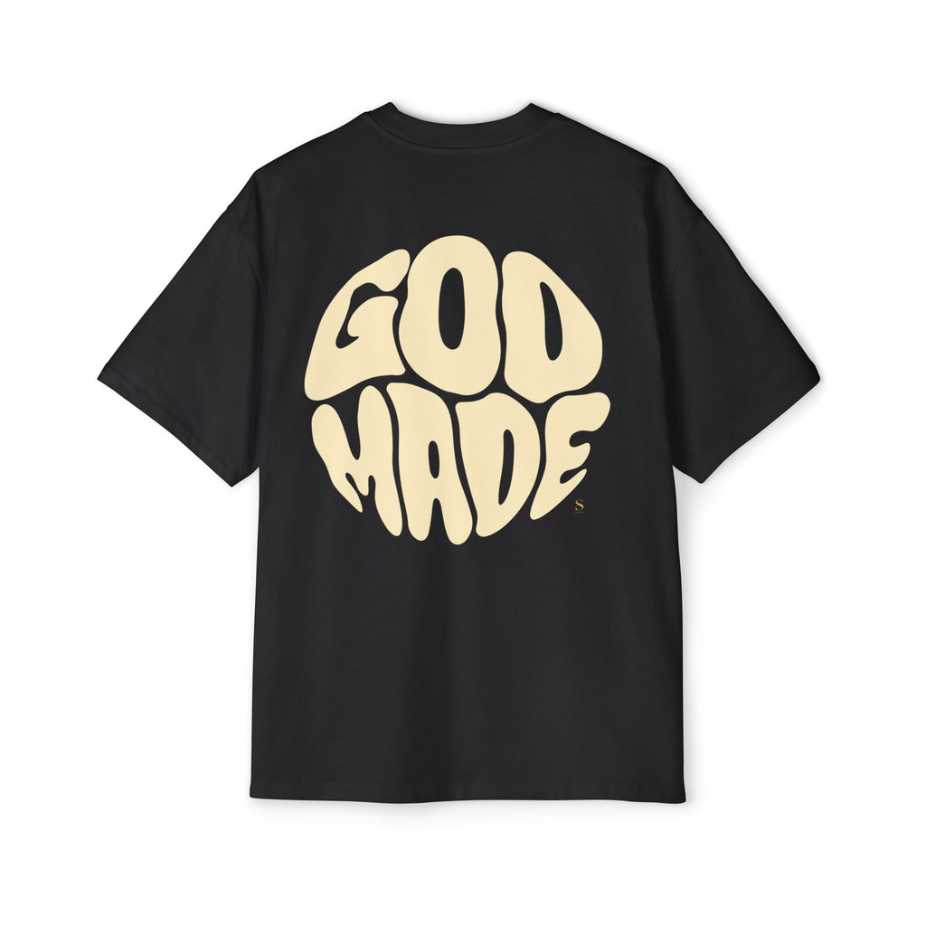 God Made Men's Heavy Oversized Tee, Casual Streetwear, Trendy Graphic Shirt, Unisex Gift, Everyday Comfort, Statement Tee
