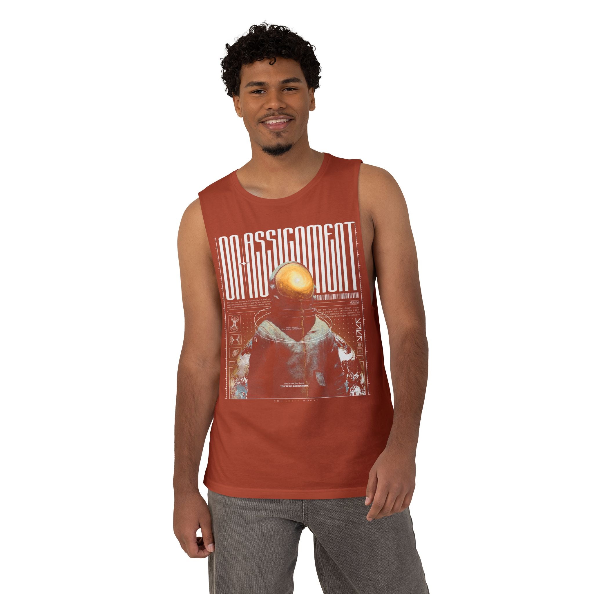 Astro-Inspired Unisex Tank Top, Graphic Sleeveless Shirt, Casual Summer Wear, Perfect Gift for Space Lovers, Festival Attire