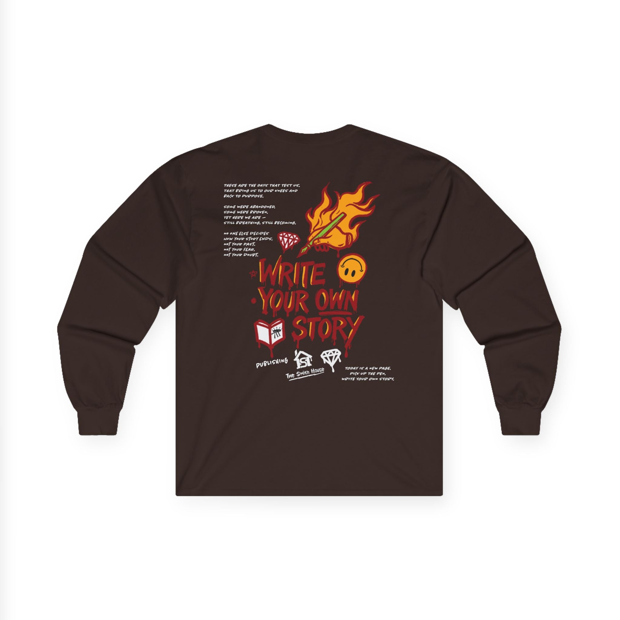 Write Your Own Story Long Sleeve Tee — Inspirational Graphic Cotton Shirt
