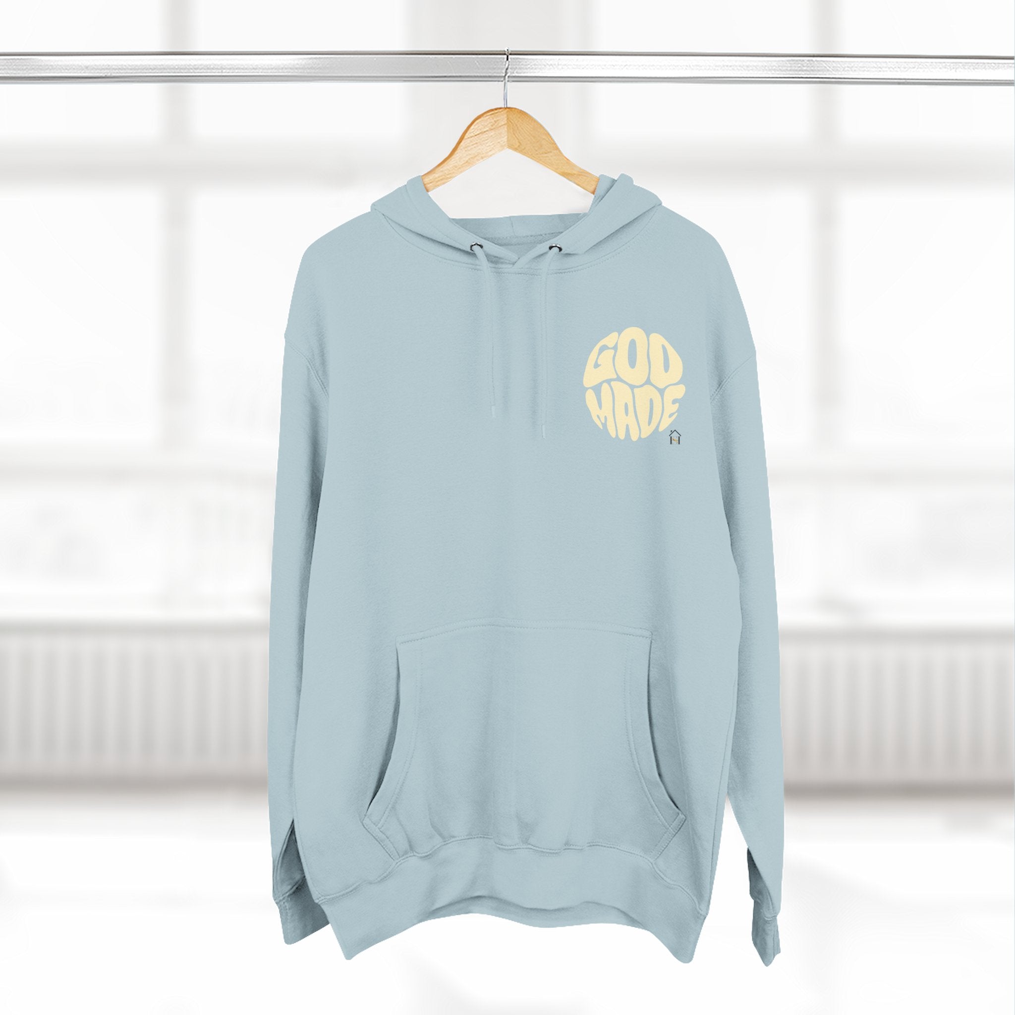 God Made Hoodie — Red Retro Bubble Logo Fleece Pullover