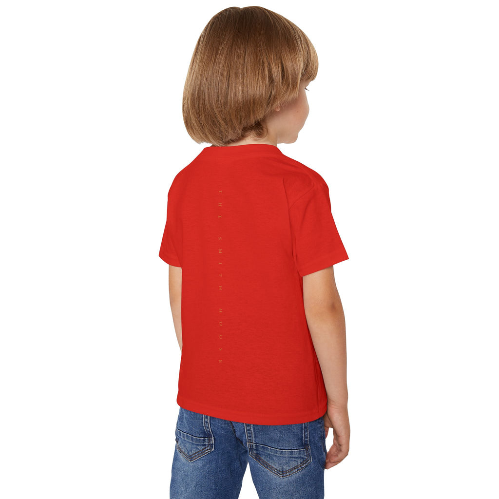 Toddler T-Shirt — "God Made" Red Retro Script Kids Tee