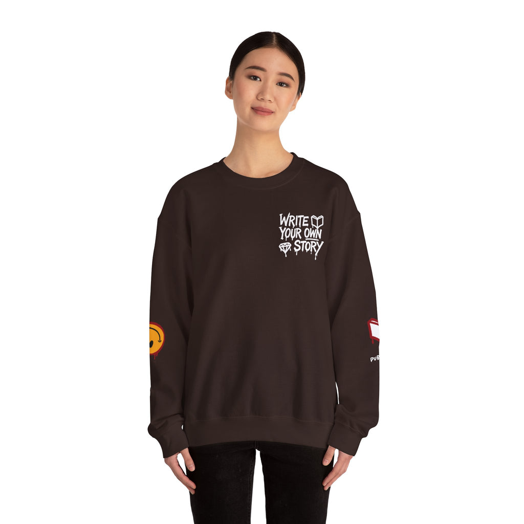 Write Your Own Story Crewneck Sweatshirt — Inspirational Graphic Pullover