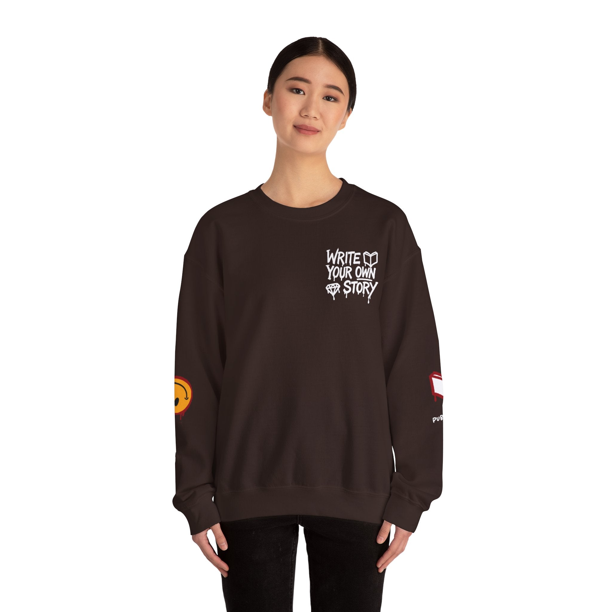 Write Your Own Story Crewneck Sweatshirt — Inspirational Graphic Pullover
