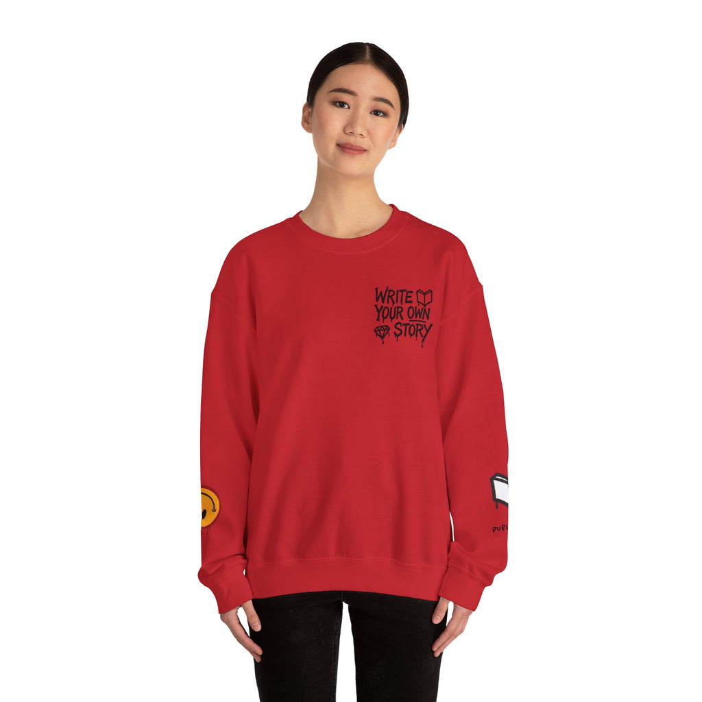 Write Your Own Story Crewneck Sweatshirt — Inspirational Graphic Pullover
