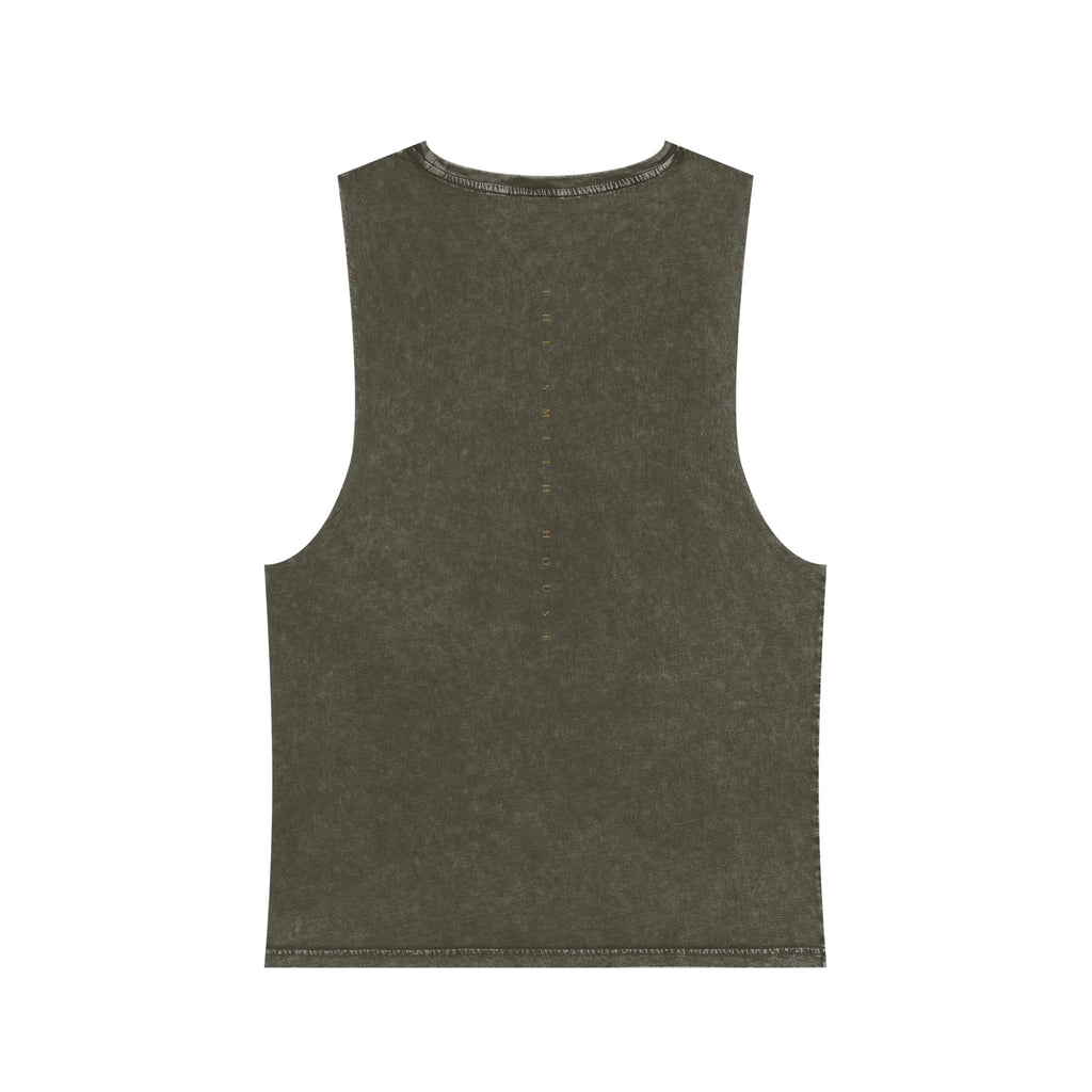 Unisex Stonewash Tank Top, Retro Graphic Tee, God Made Design, Casual Summer Wear, Gift for Friends, Spiritual Apparel