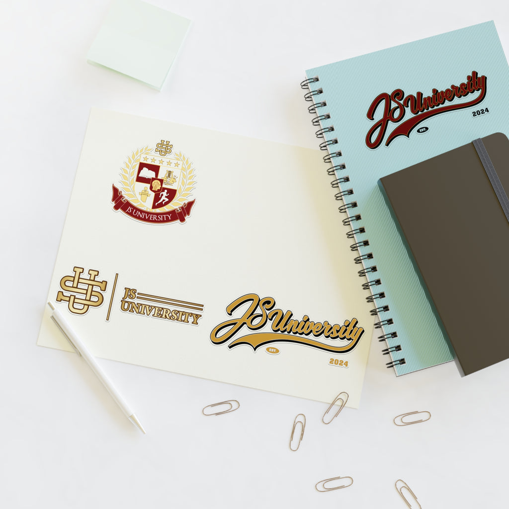 JS University Sticker Sheets - College Spirit Stickers for Students & Alumni