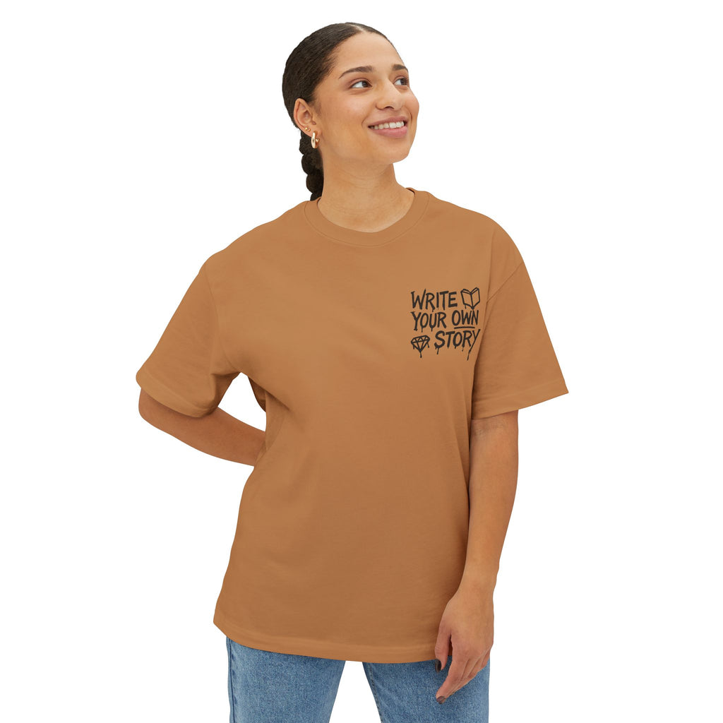 Unisex Oversized Boxy Tee - Write Your Own Story, Casual Tee, Inspirational Shirt, Gift for Writers, Summer Fashion, Relaxed Fit
