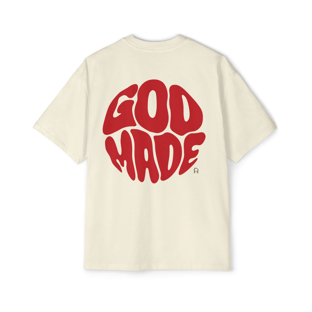 God Made Men's Heavy Oversized Tee, Casual Streetwear, Trendy Graphic Shirt, Unisex Gift, Everyday Comfort, Statement Tee