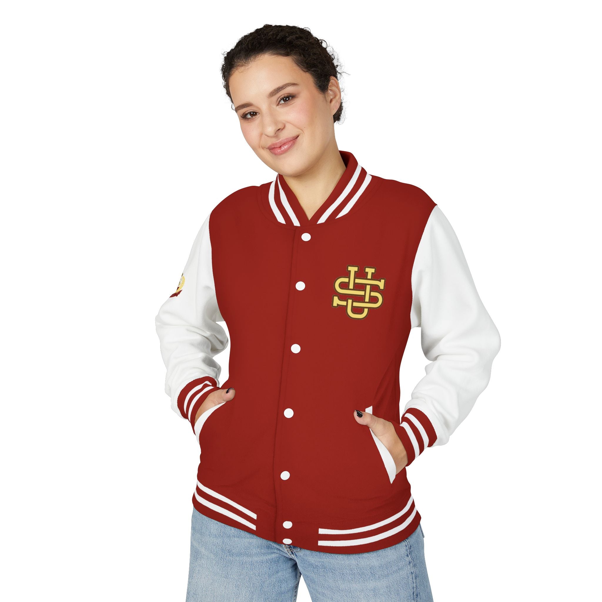 Letterman Jacket — JS University Varsity Letterman Jacket with Script Back Logo