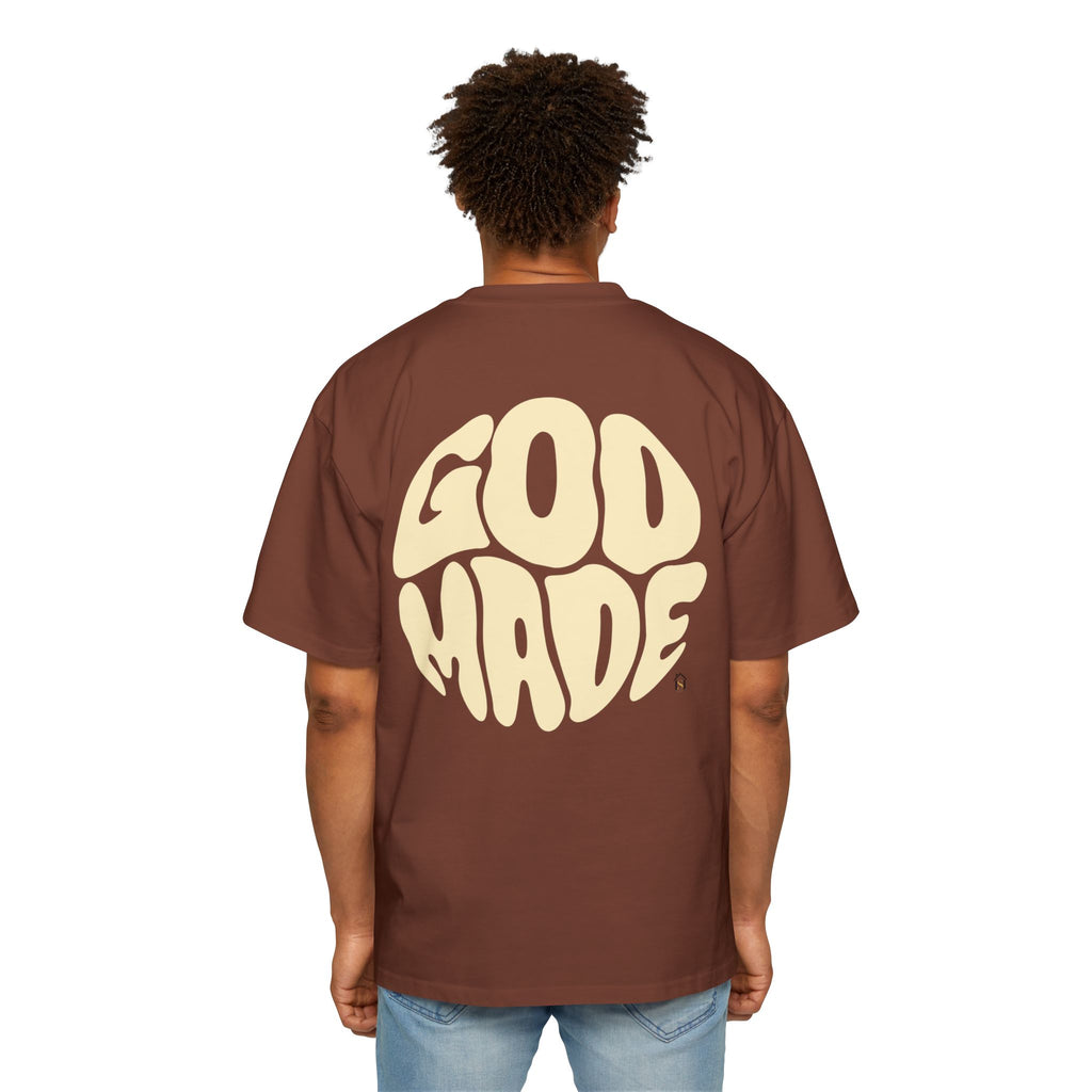 God Made Men's Heavy Oversized Tee, Casual Streetwear, Trendy Graphic Shirt, Unisex Gift, Everyday Comfort, Statement Tee