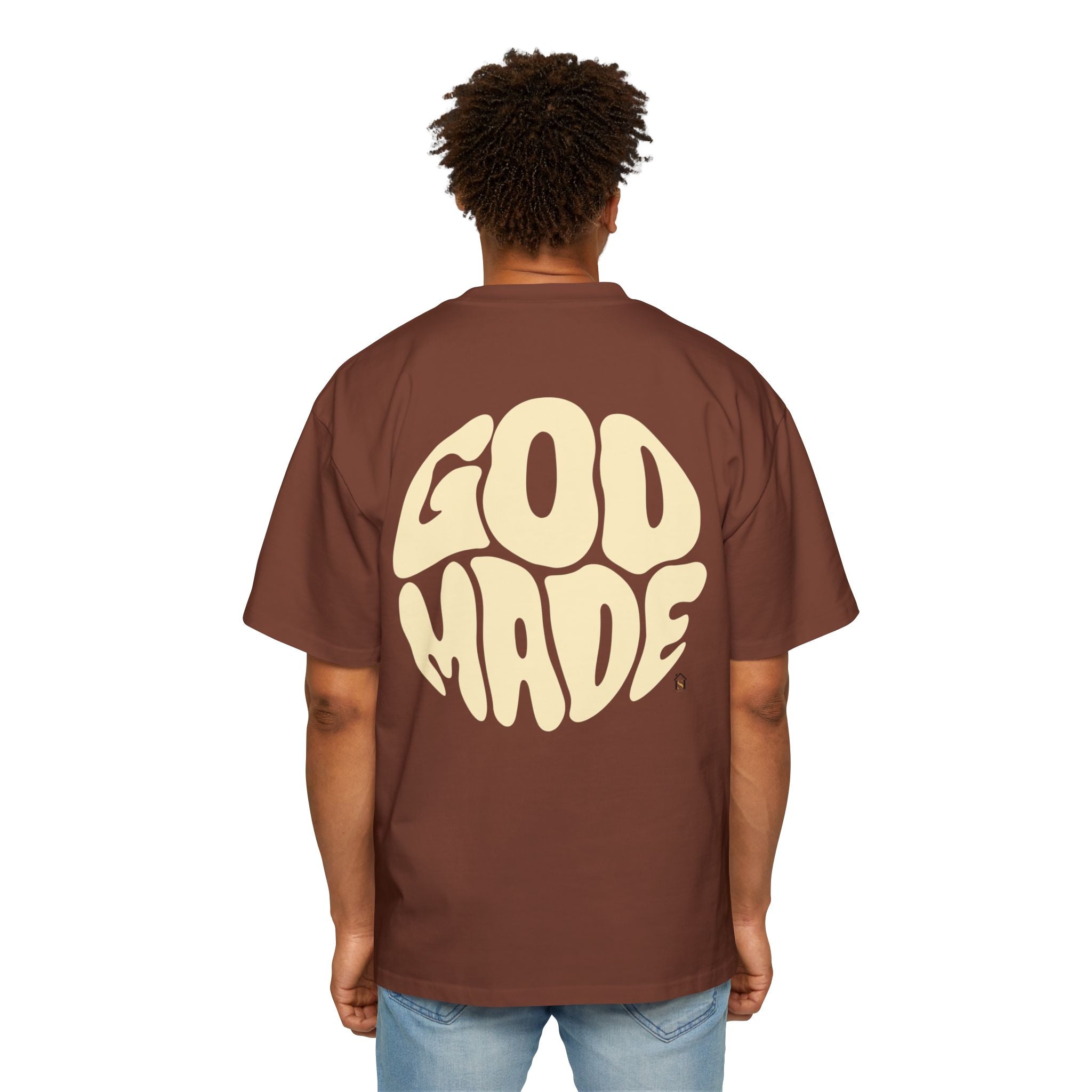 God Made Men's Heavy Oversized Tee, Casual Streetwear, Trendy Graphic Shirt, Unisex Gift, Everyday Comfort, Statement Tee