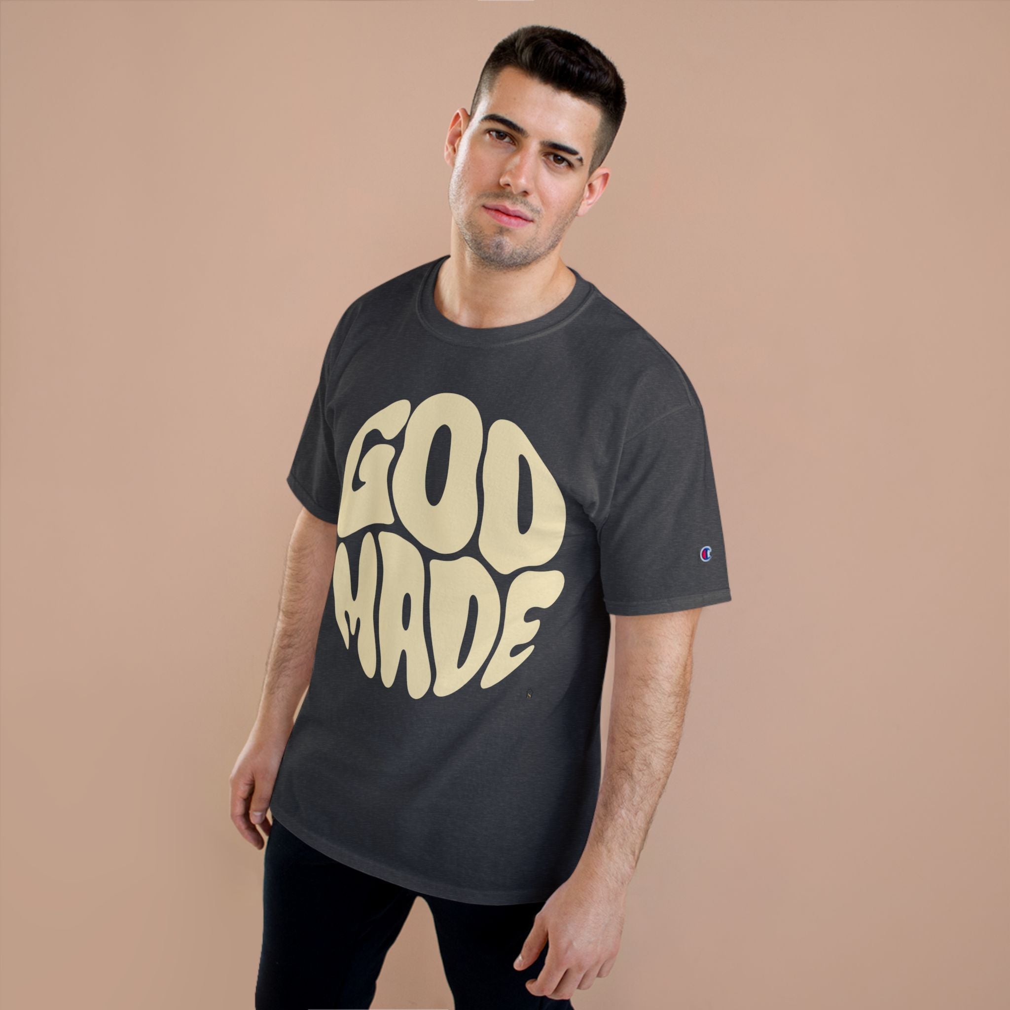 God Made Champion T-Shirt, Casual Wear, Gift for Believers, Inspirational Tee, Everyday Comfort