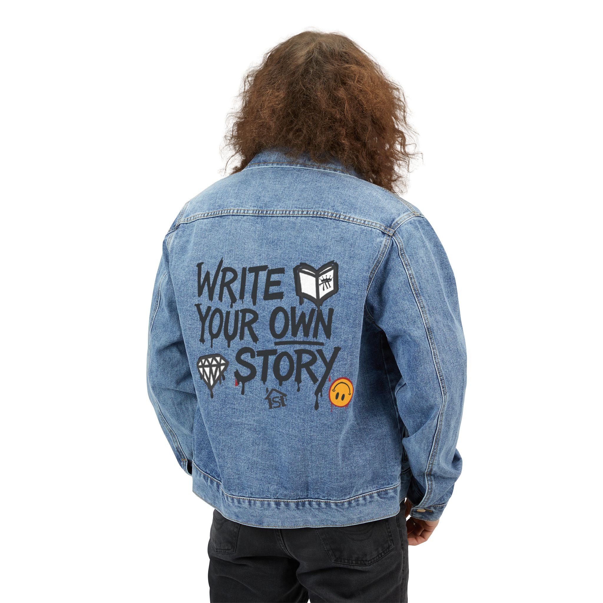 Denim Jacket — "Write Your Own Story" Embroidered Back