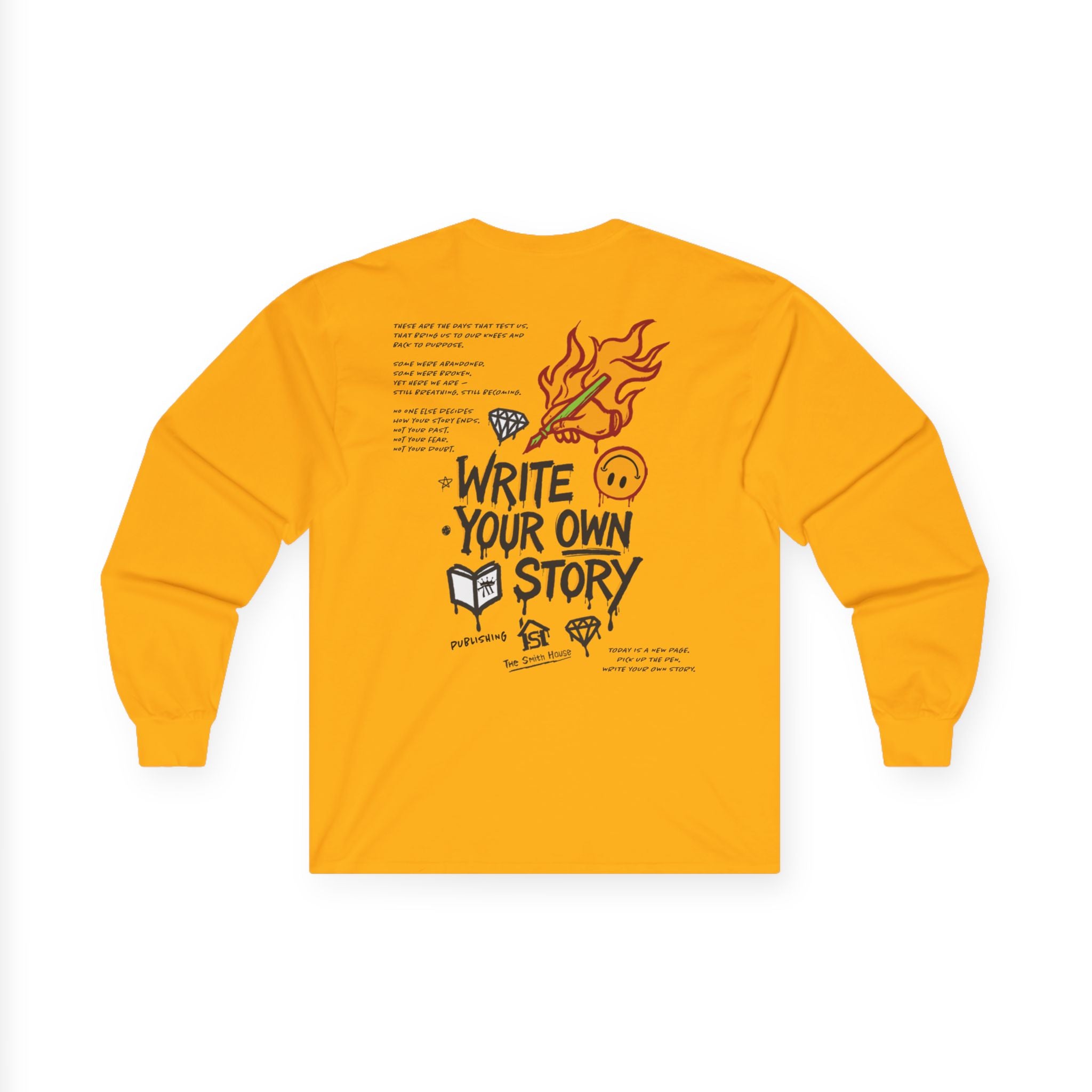 Write Your Own Story Long Sleeve Tee — Inspirational Graphic Cotton Shirt