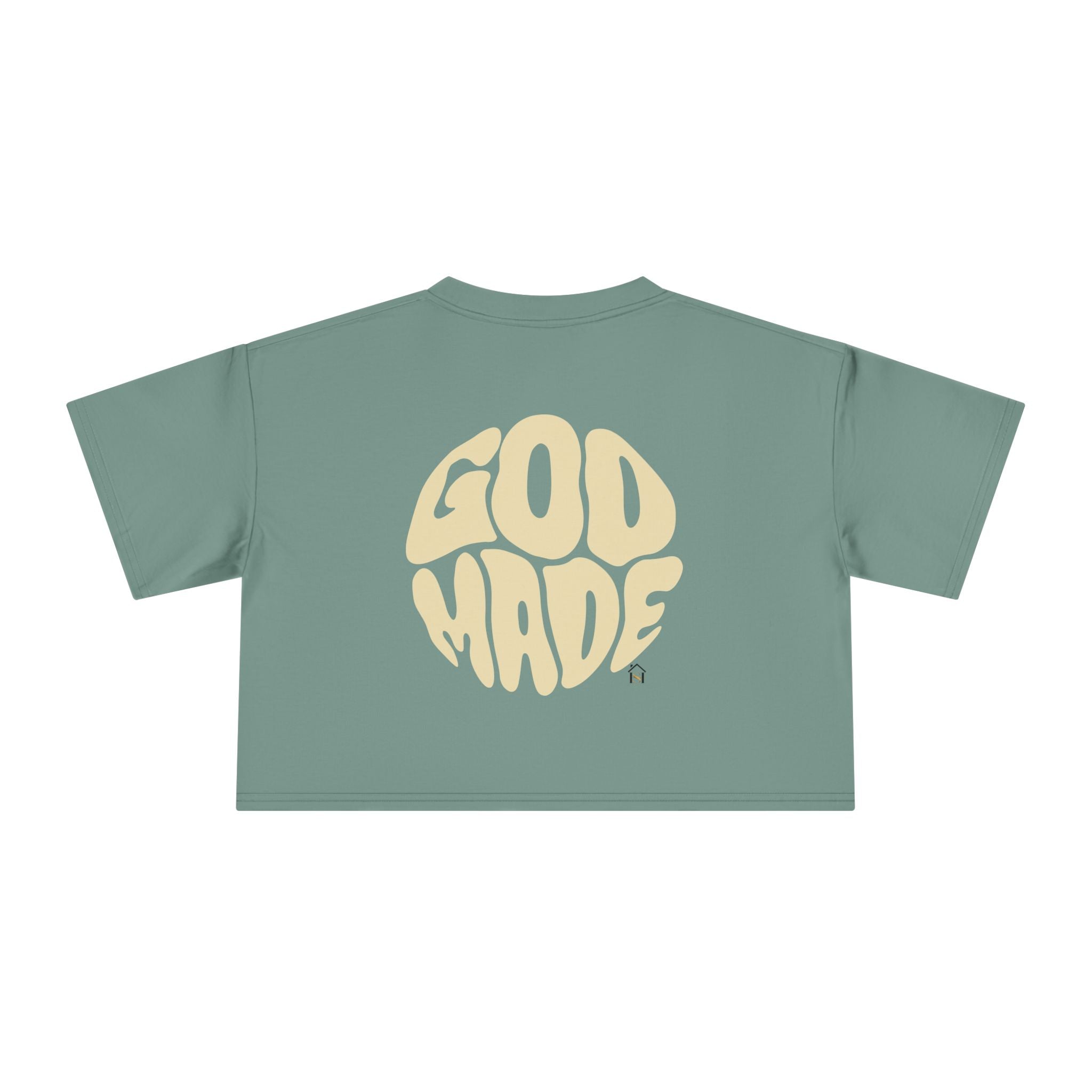 Women's Crop Tee with Bold 'GOD MADE' Design, Stylish Summer Top, Gift for Fashion Lovers, Casual Daily Wear, Unique Trendy Apparel