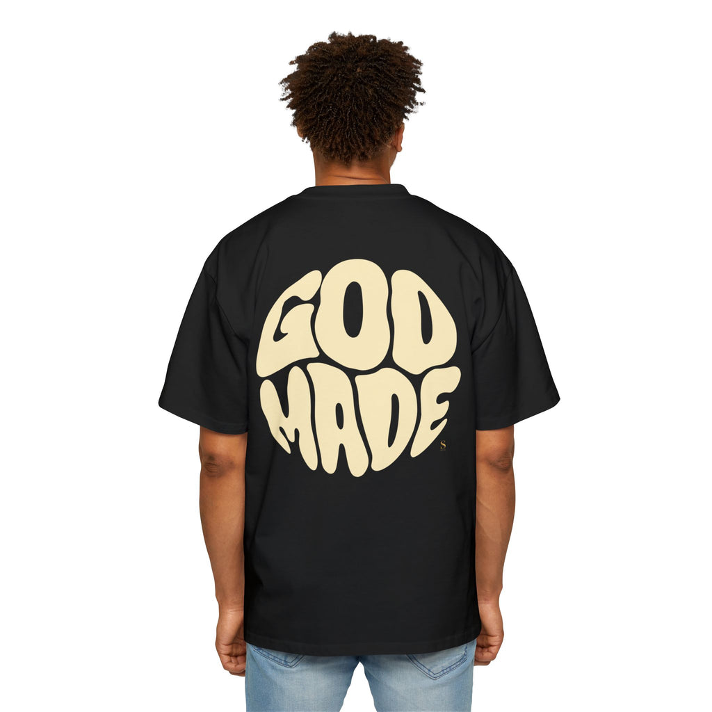 God Made Men's Heavy Oversized Tee, Casual Streetwear, Trendy Graphic Shirt, Unisex Gift, Everyday Comfort, Statement Tee