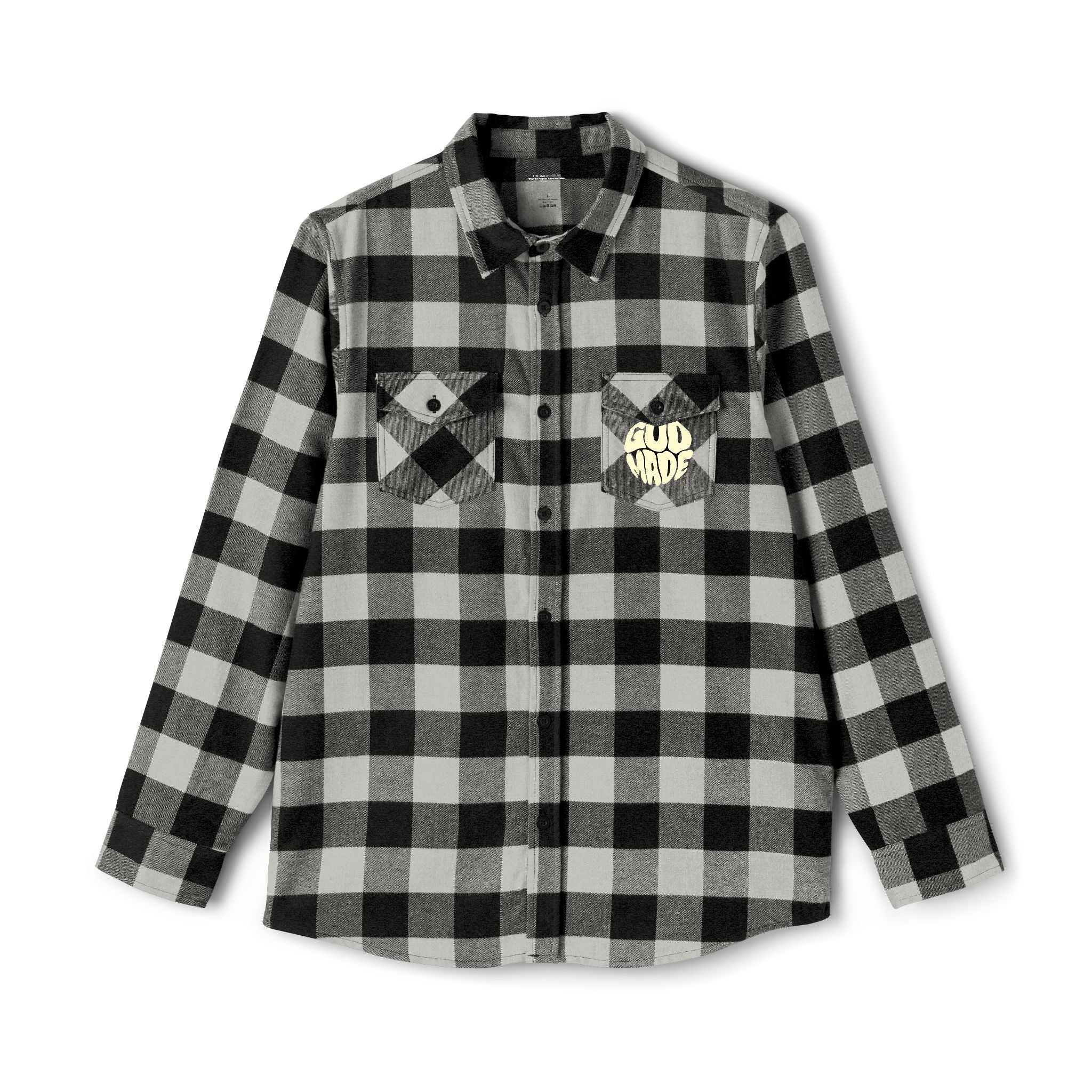 God Made Flannel Shirt — Buffalo Plaid Christian Graphic Shirt