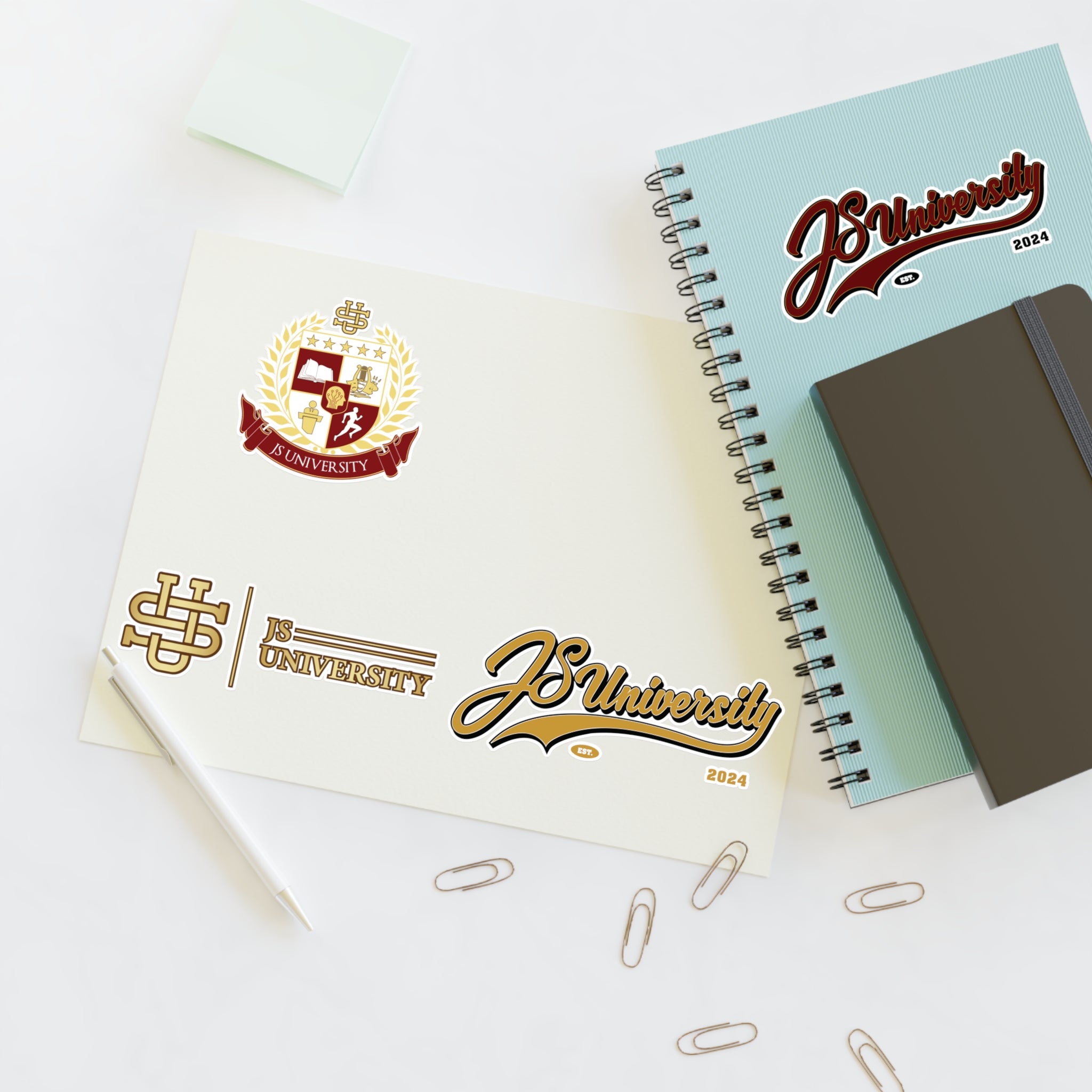 JS University Sticker Sheets - College Spirit Stickers for Students & Alumni
