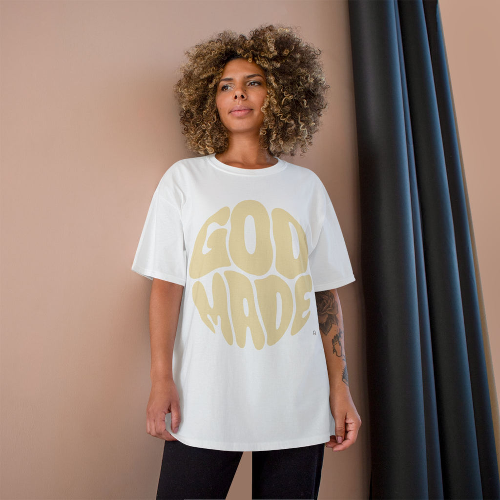 God Made Champion T-Shirt, Casual Wear, Gift for Believers, Inspirational Tee, Everyday Comfort