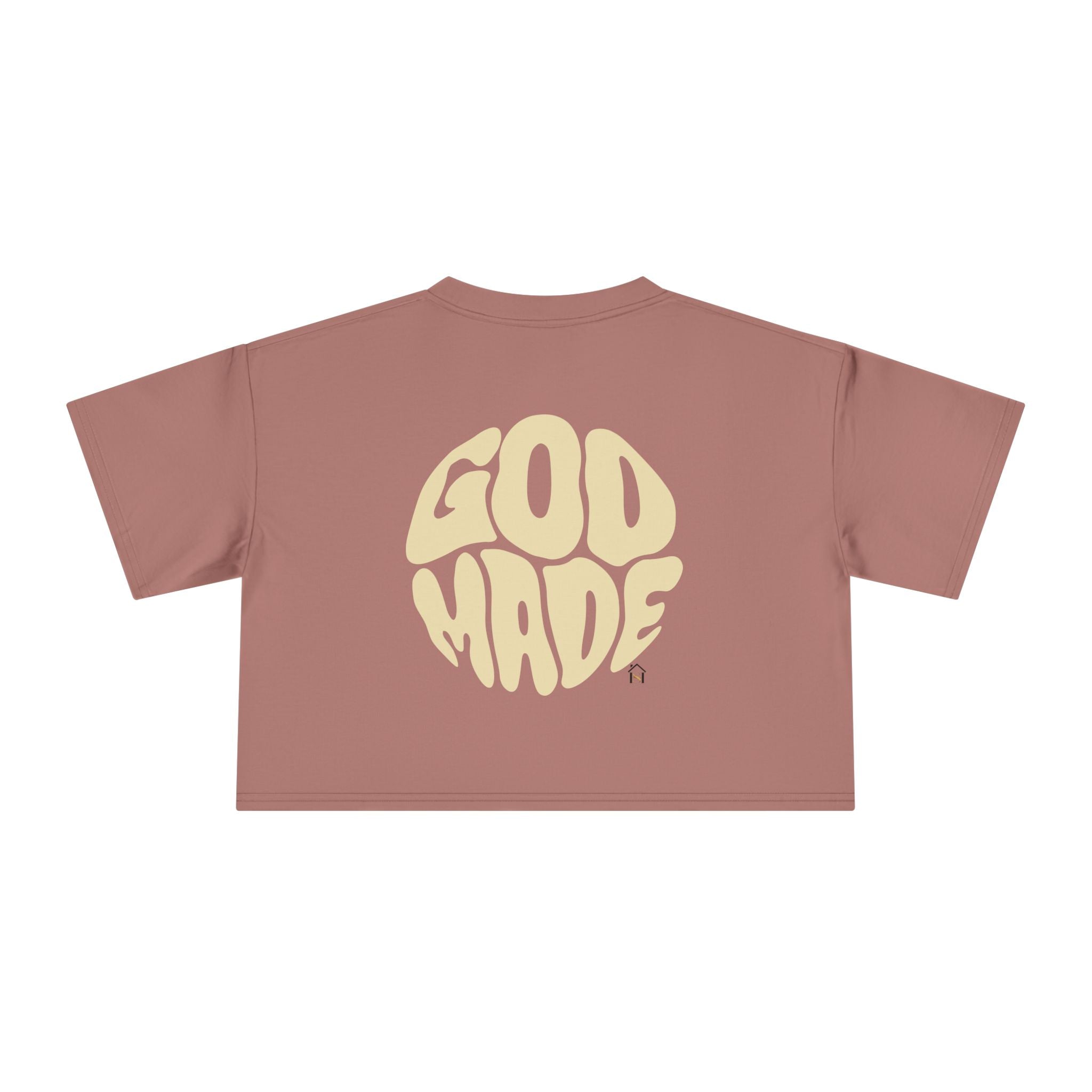 Women's Crop Tee with Bold 'GOD MADE' Design, Stylish Summer Top, Gift for Fashion Lovers, Casual Daily Wear, Unique Trendy Apparel