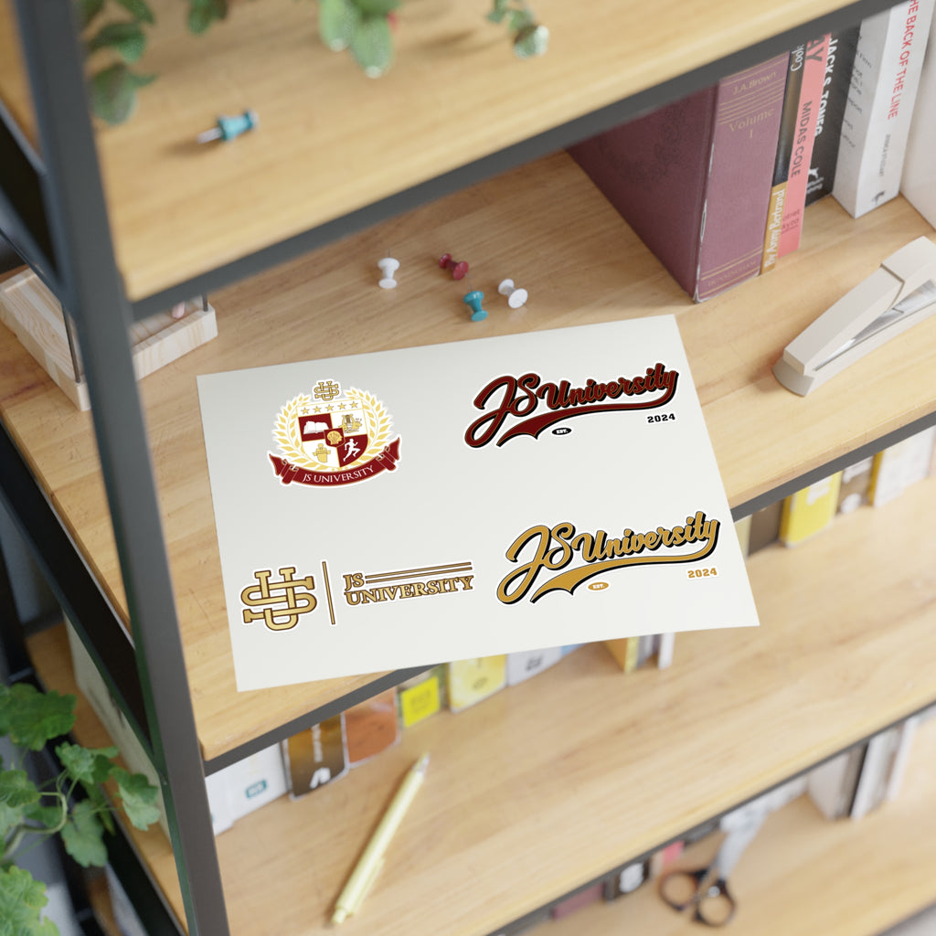 JS University Sticker Sheets - College Spirit Stickers for Students & Alumni