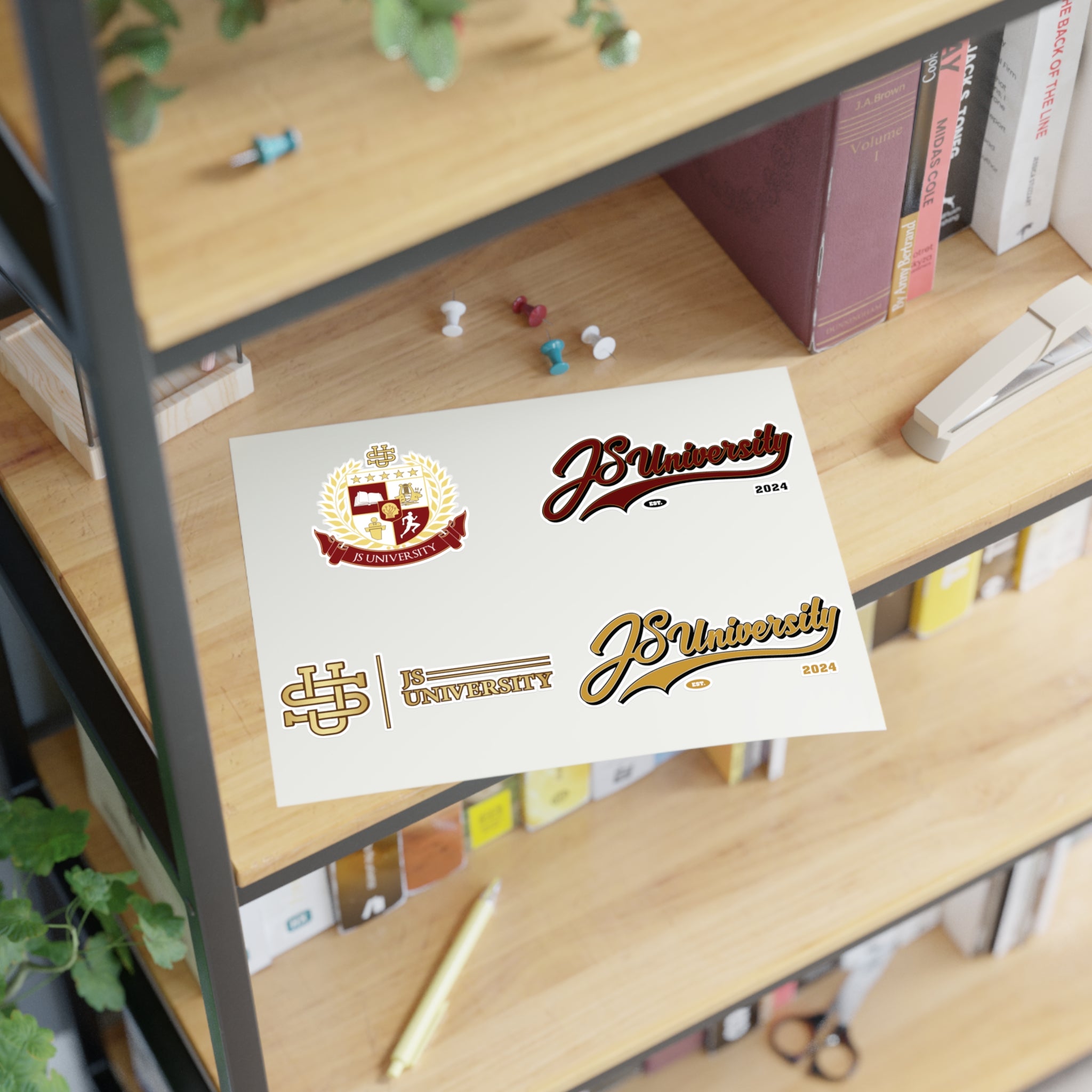 JS University Sticker Sheets - College Spirit Stickers for Students & Alumni