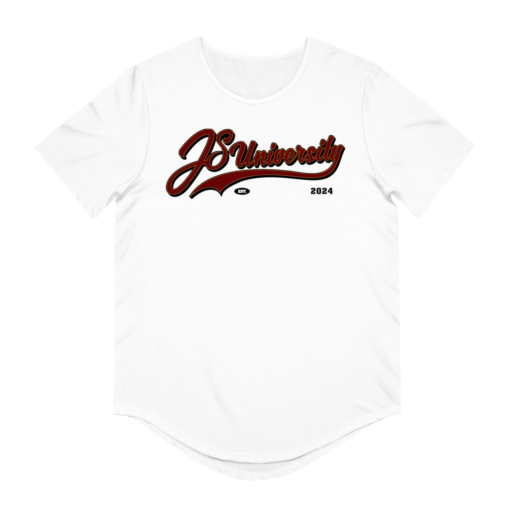 Men's Curved Hem Tee, Casual Men's Shirt, JSUniversity Apparel, Trendy Graphic Tee, Summer Fashion Top, College Style Clothes