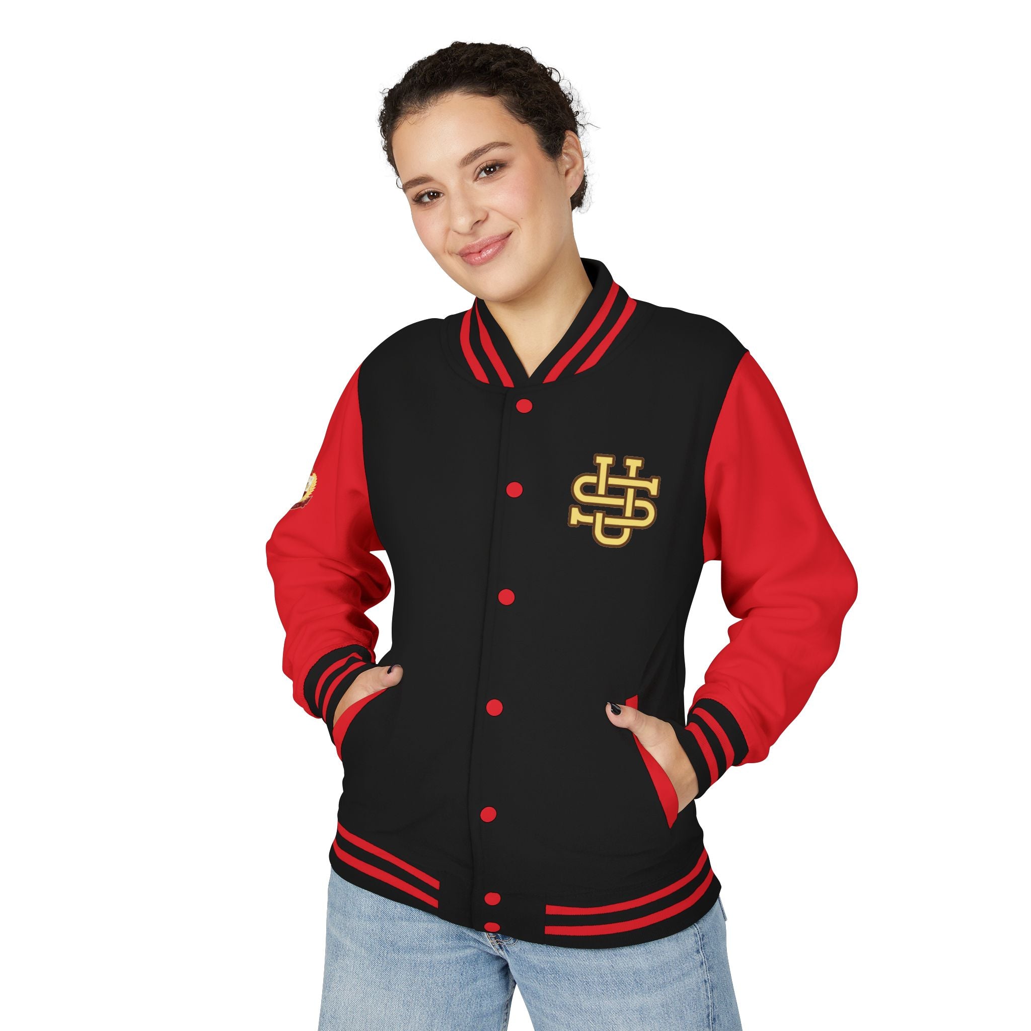 Letterman Jacket — JS University Varsity Letterman Jacket with Script Back Logo