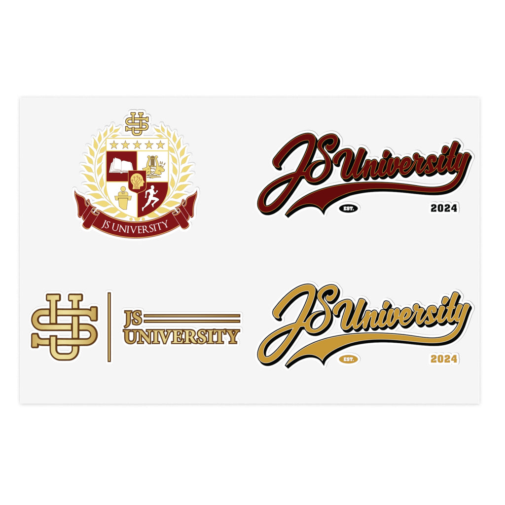 JS University Sticker Sheets - College Spirit Stickers for Students & Alumni