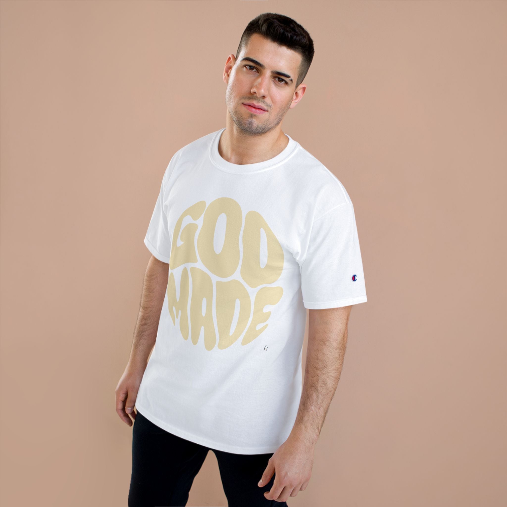 God Made Champion T-Shirt, Casual Wear, Gift for Believers, Inspirational Tee, Everyday Comfort