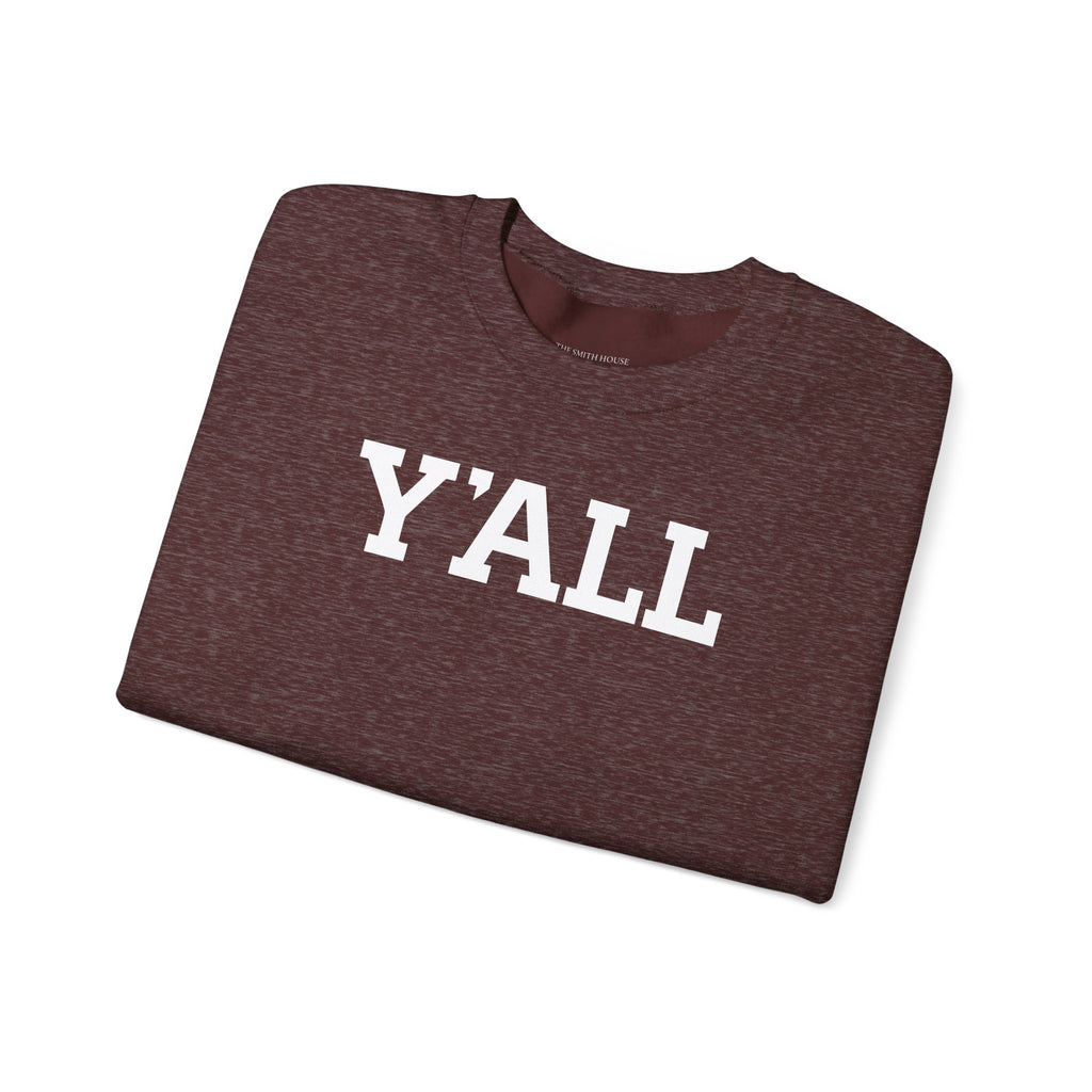 Y'ALL Crewneck Sweatshirt - Cozy Southern Collegiate Pullover