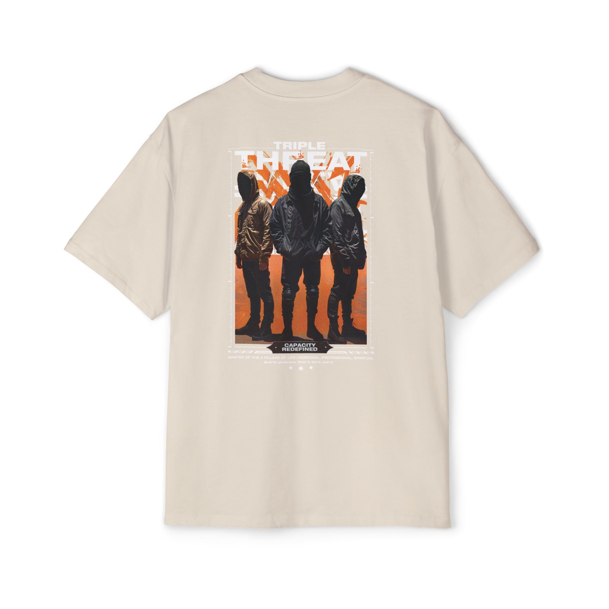 Graphic Tee — “Purpose” Front & Triple Threat Movie Poster Back