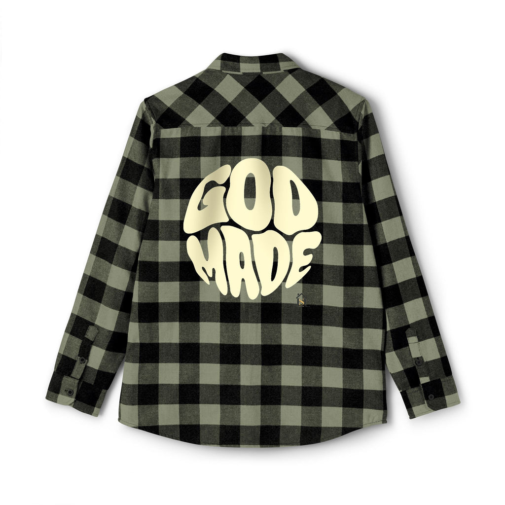God Made Flannel Shirt — Buffalo Plaid Christian Graphic Shirt