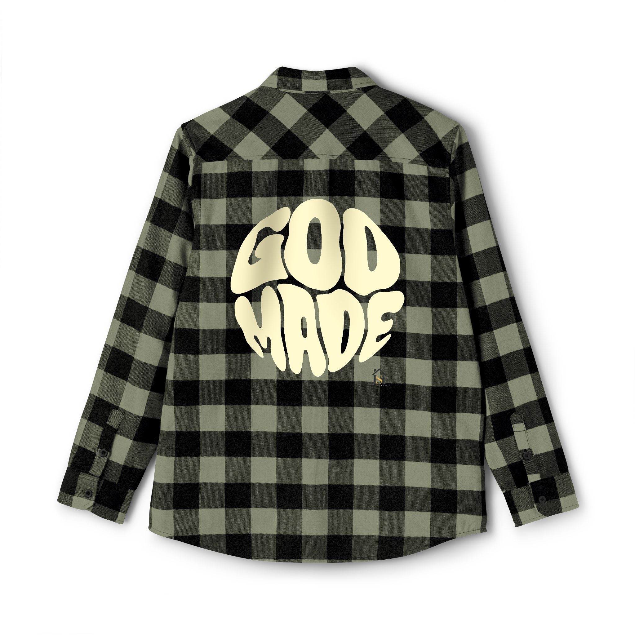 God Made Flannel Shirt — Buffalo Plaid Christian Graphic Shirt