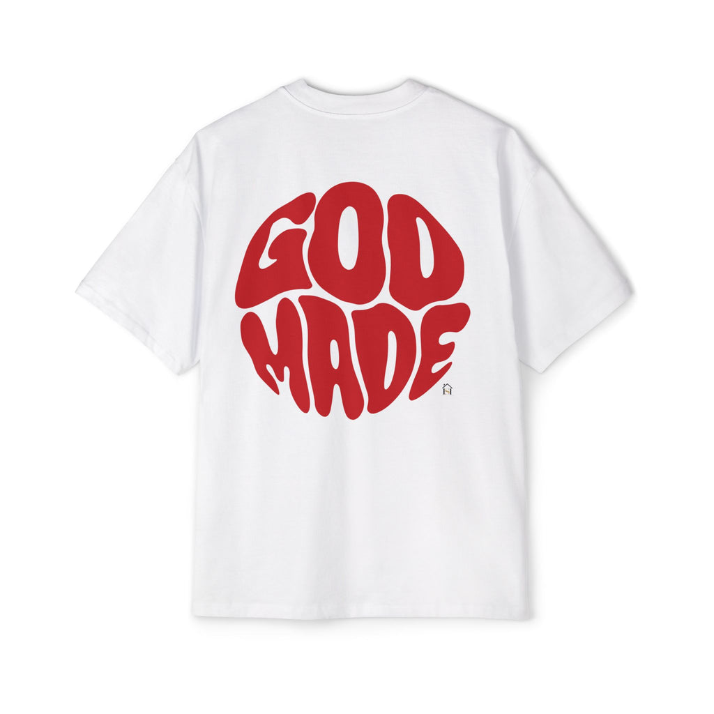 God Made Men's Heavy Oversized Tee, Casual Streetwear, Trendy Graphic Shirt, Unisex Gift, Everyday Comfort, Statement Tee