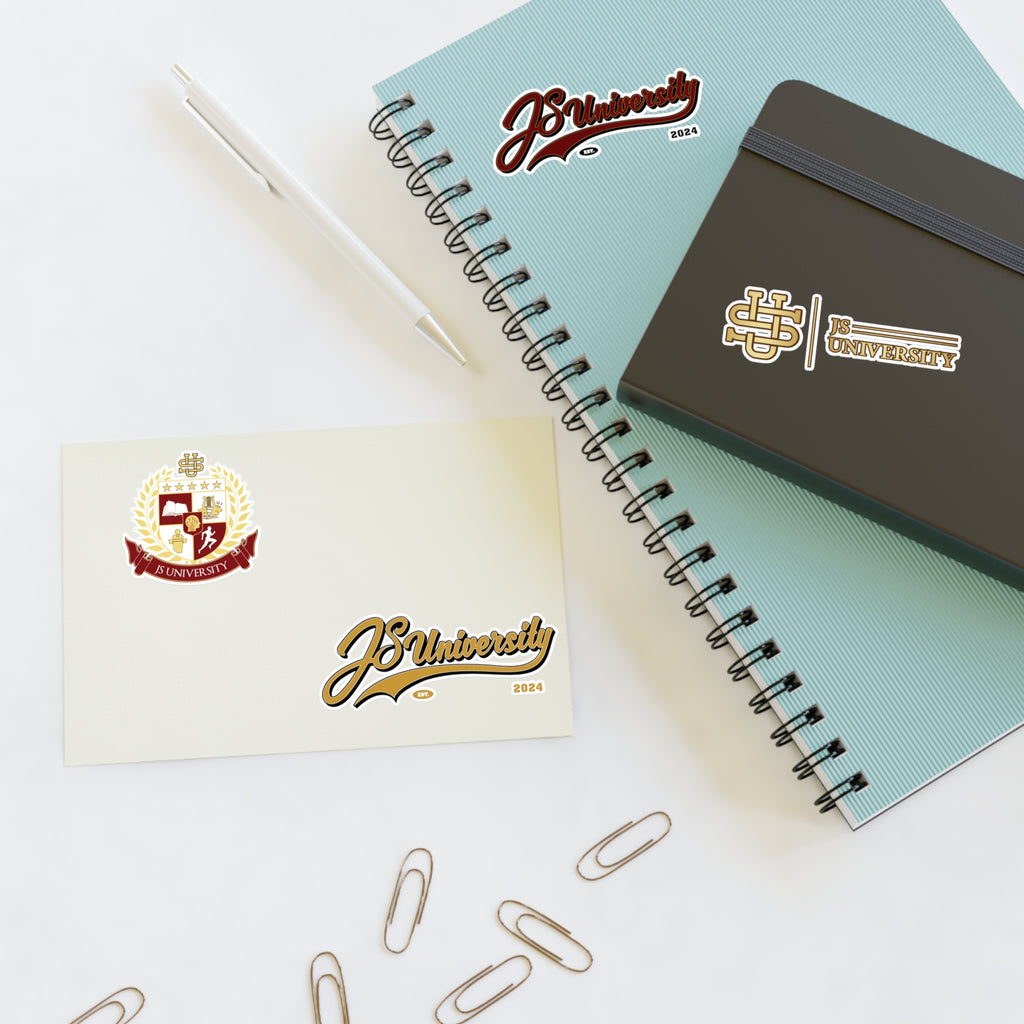 JS University Sticker Sheets - College Spirit Stickers for Students & Alumni