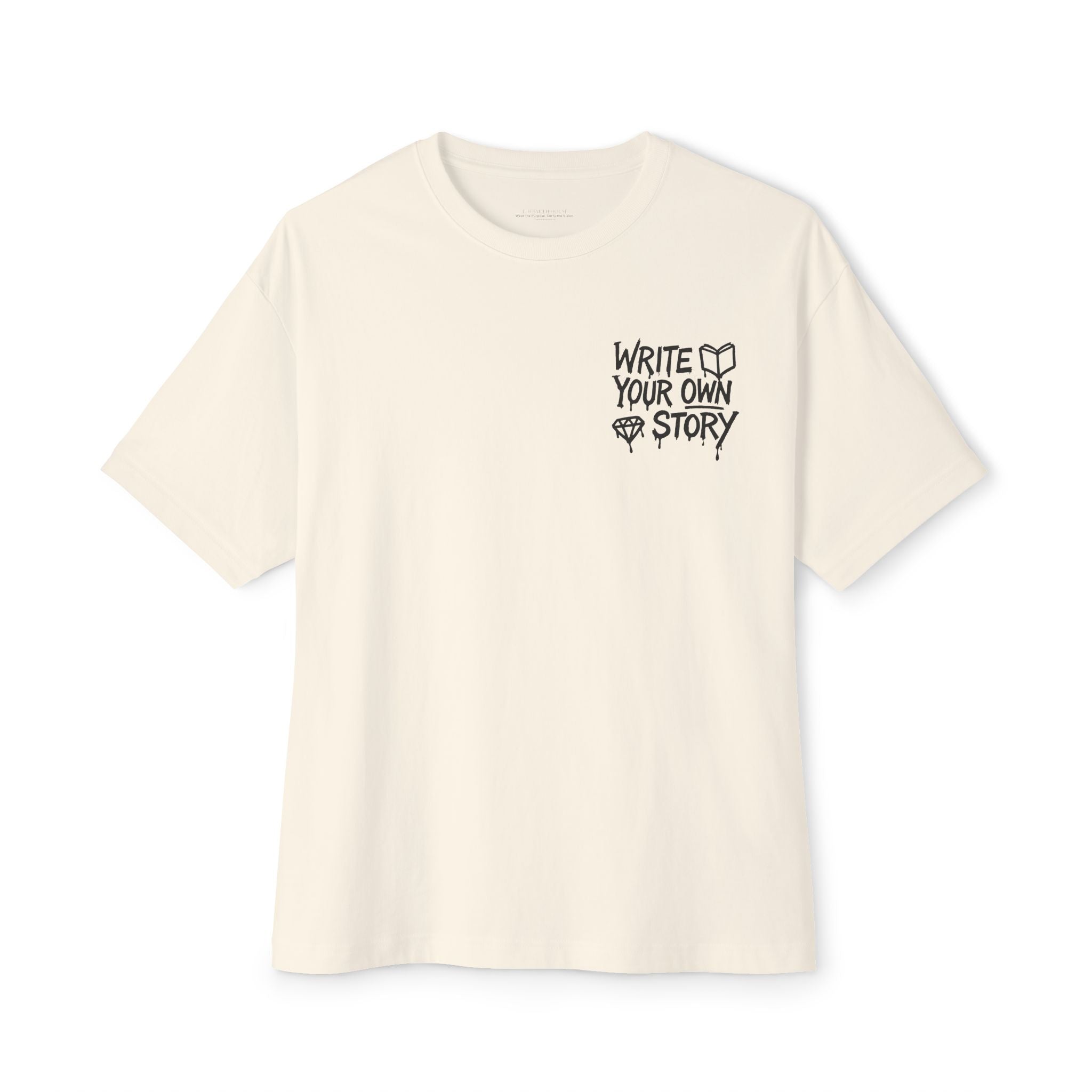 Unisex Oversized Boxy Tee - Write Your Own Story, Casual Tee, Inspirational Shirt, Gift for Writers, Summer Fashion, Relaxed Fit
