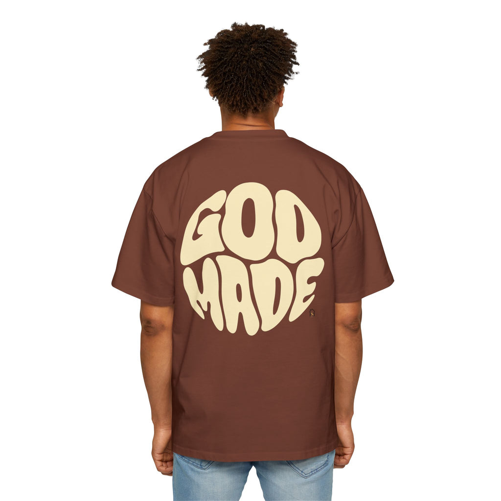 God Made Men's Heavy Oversized Tee, Casual Streetwear, Trendy Graphic Shirt, Unisex Gift, Everyday Comfort, Statement Tee