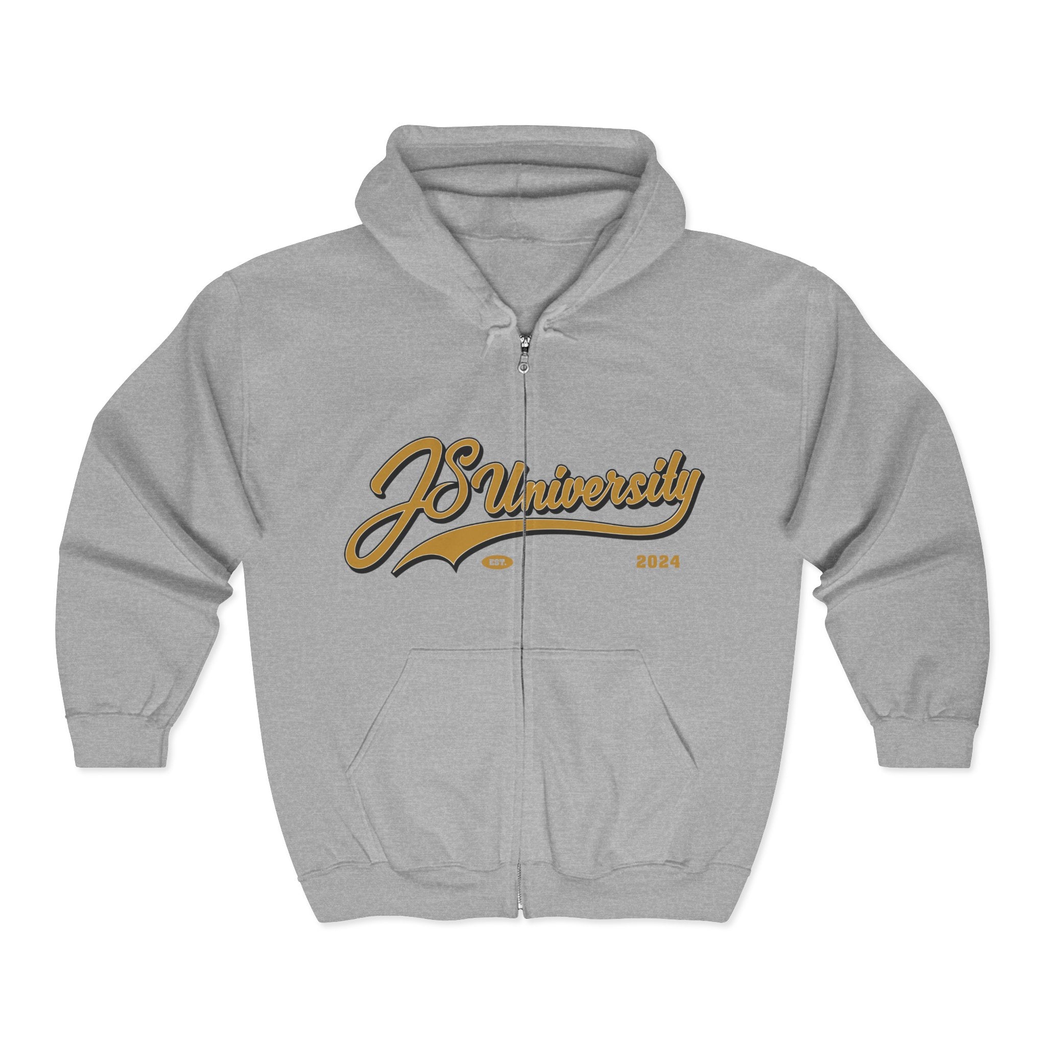 JS University Zip Hoodie - Cozy Unisex Sweatshirt for Students and Alumni
