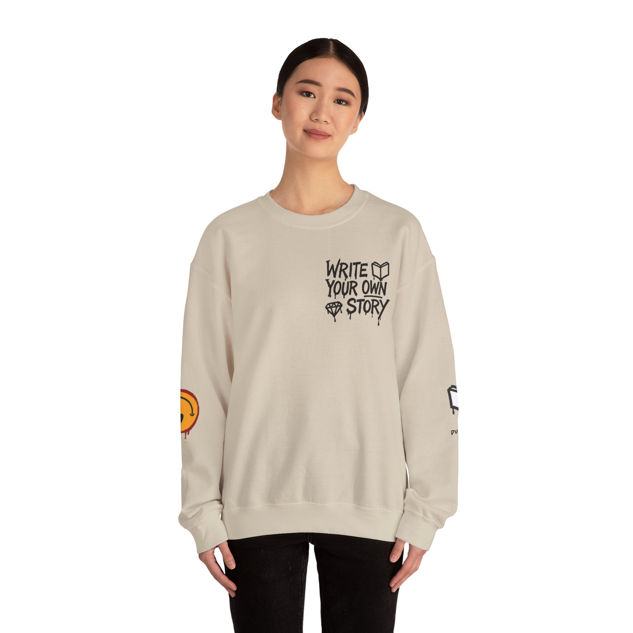 Write Your Own Story Crewneck Sweatshirt — Inspirational Graphic Pullover