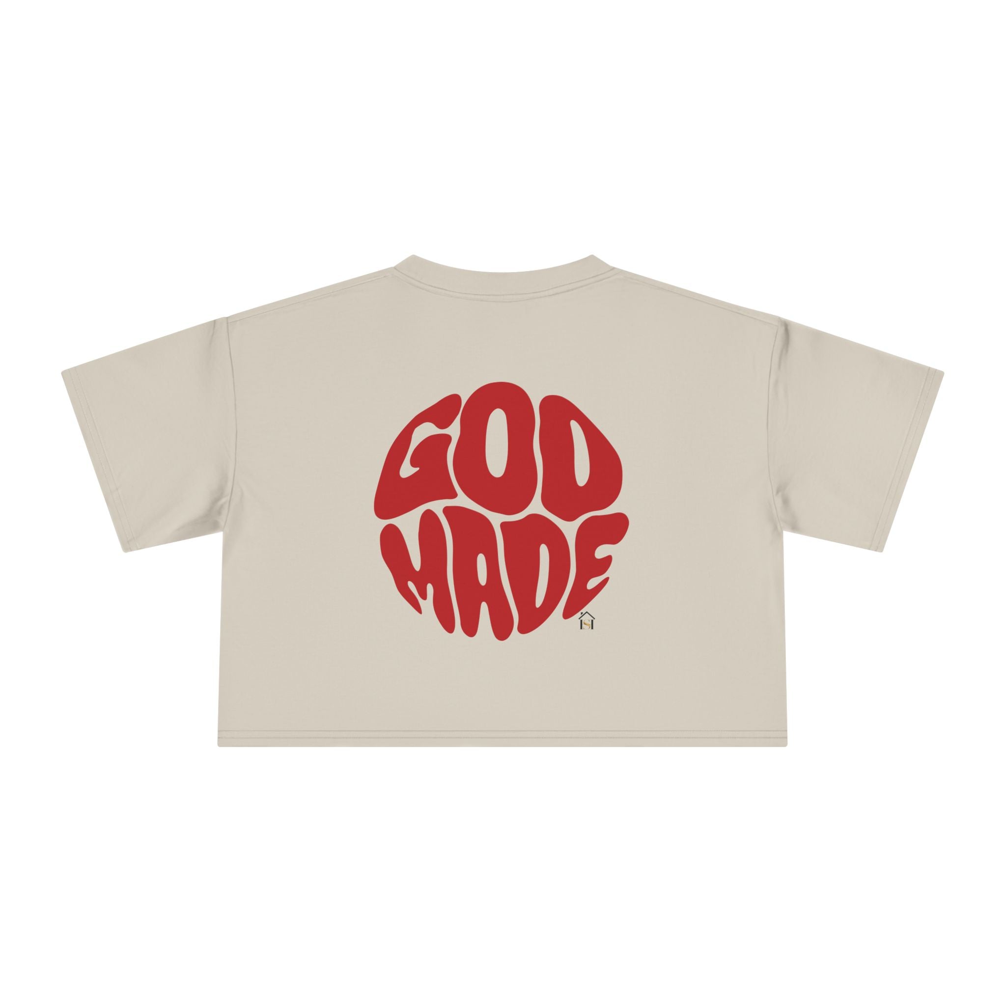 Women's Crop Tee with Bold 'GOD MADE' Design, Stylish Summer Top, Gift for Fashion Lovers, Casual Daily Wear, Unique Trendy Apparel