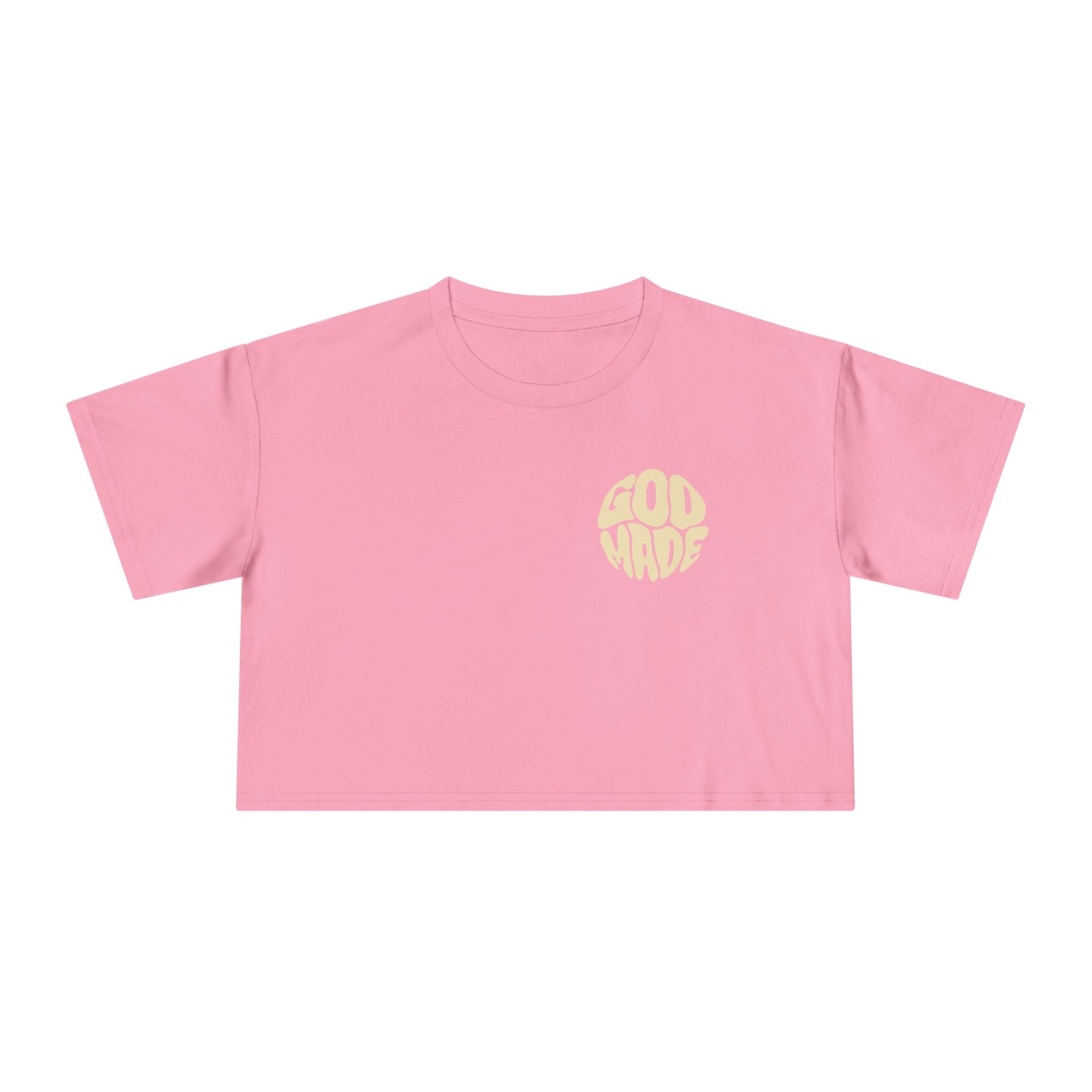 Women's Crop Tee with Bold 'GOD MADE' Design, Stylish Summer Top, Gift for Fashion Lovers, Casual Daily Wear, Unique Trendy Apparel