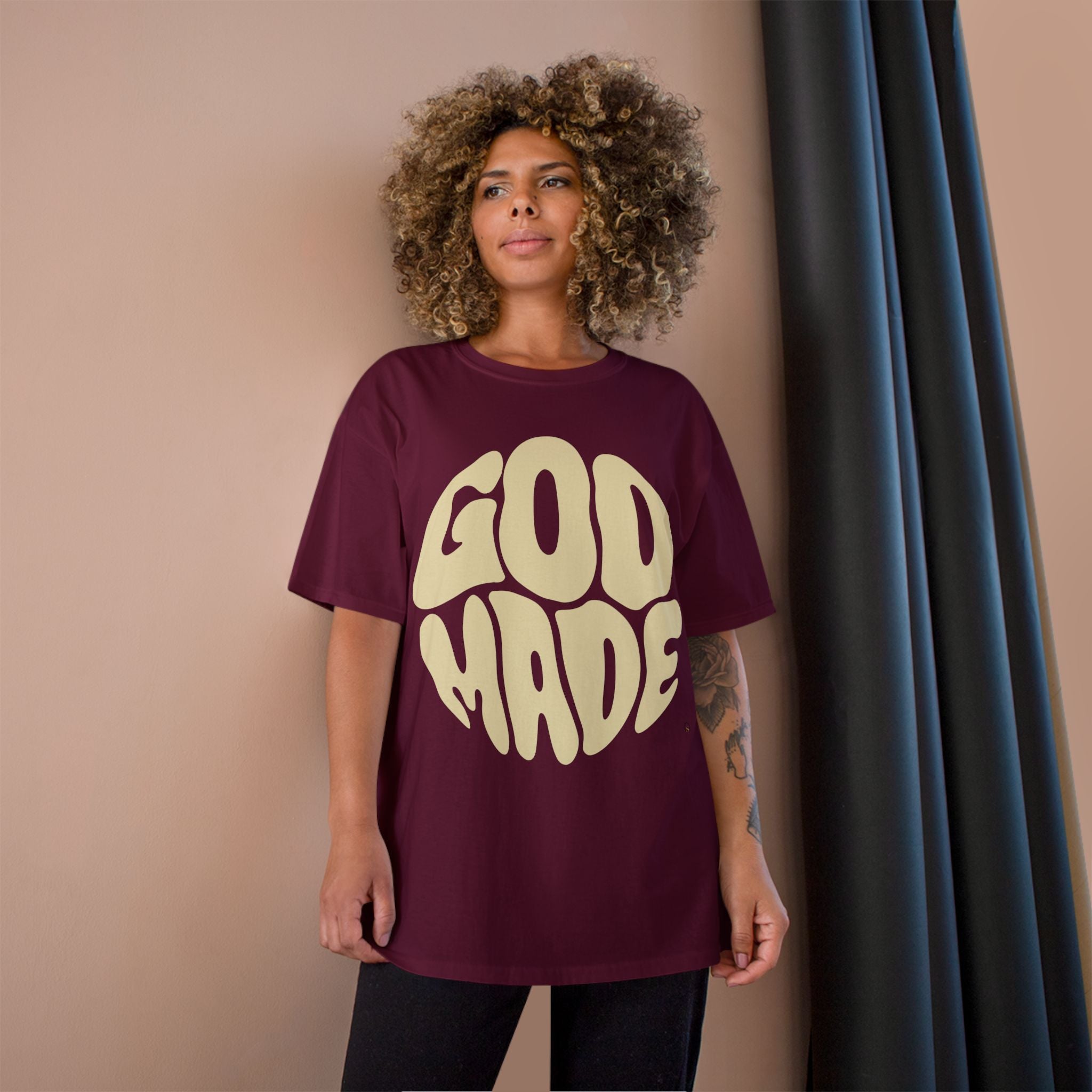 God Made Champion T-Shirt, Casual Wear, Gift for Believers, Inspirational Tee, Everyday Comfort
