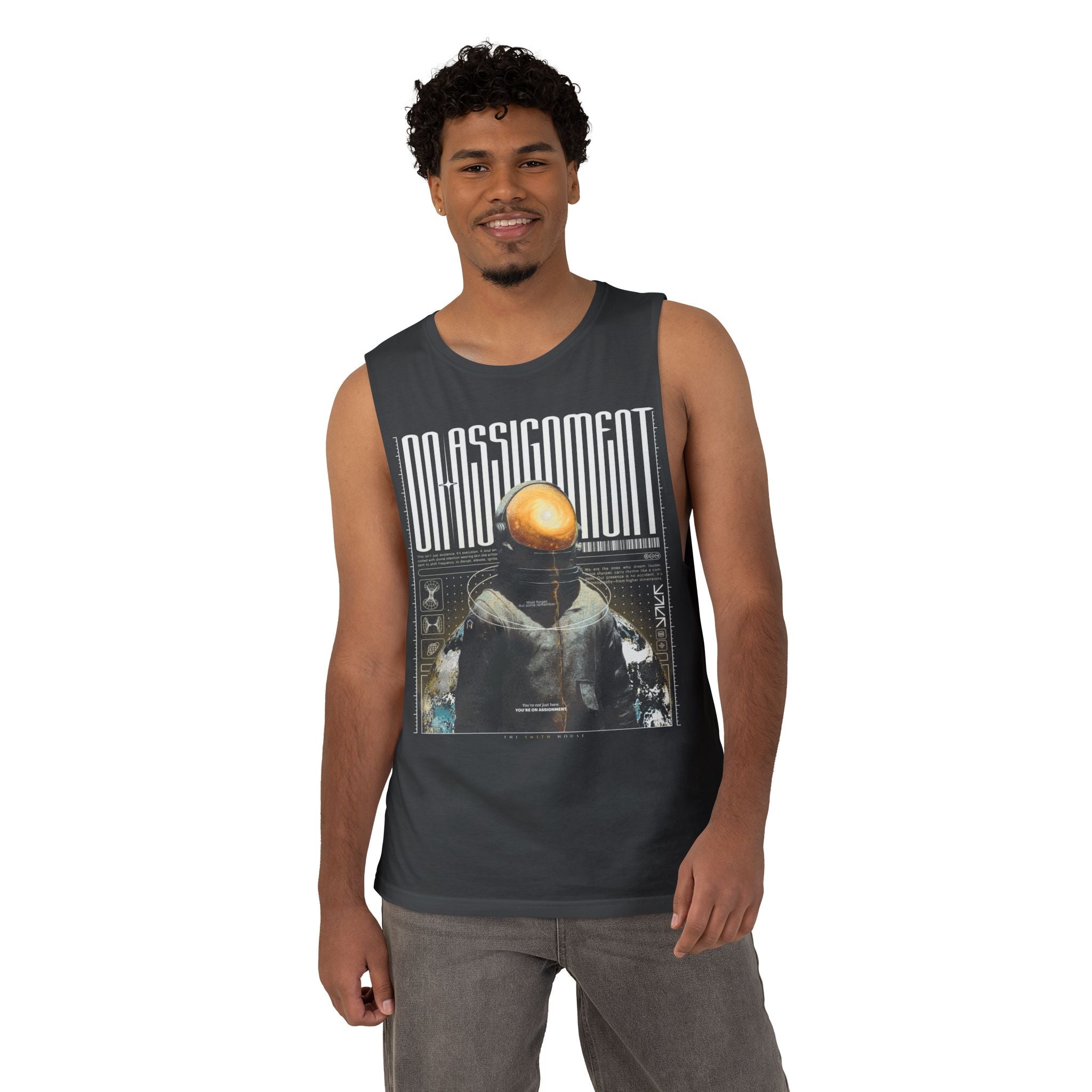 Astro-Inspired Unisex Tank Top, Graphic Sleeveless Shirt, Casual Summer Wear, Perfect Gift for Space Lovers, Festival Attire