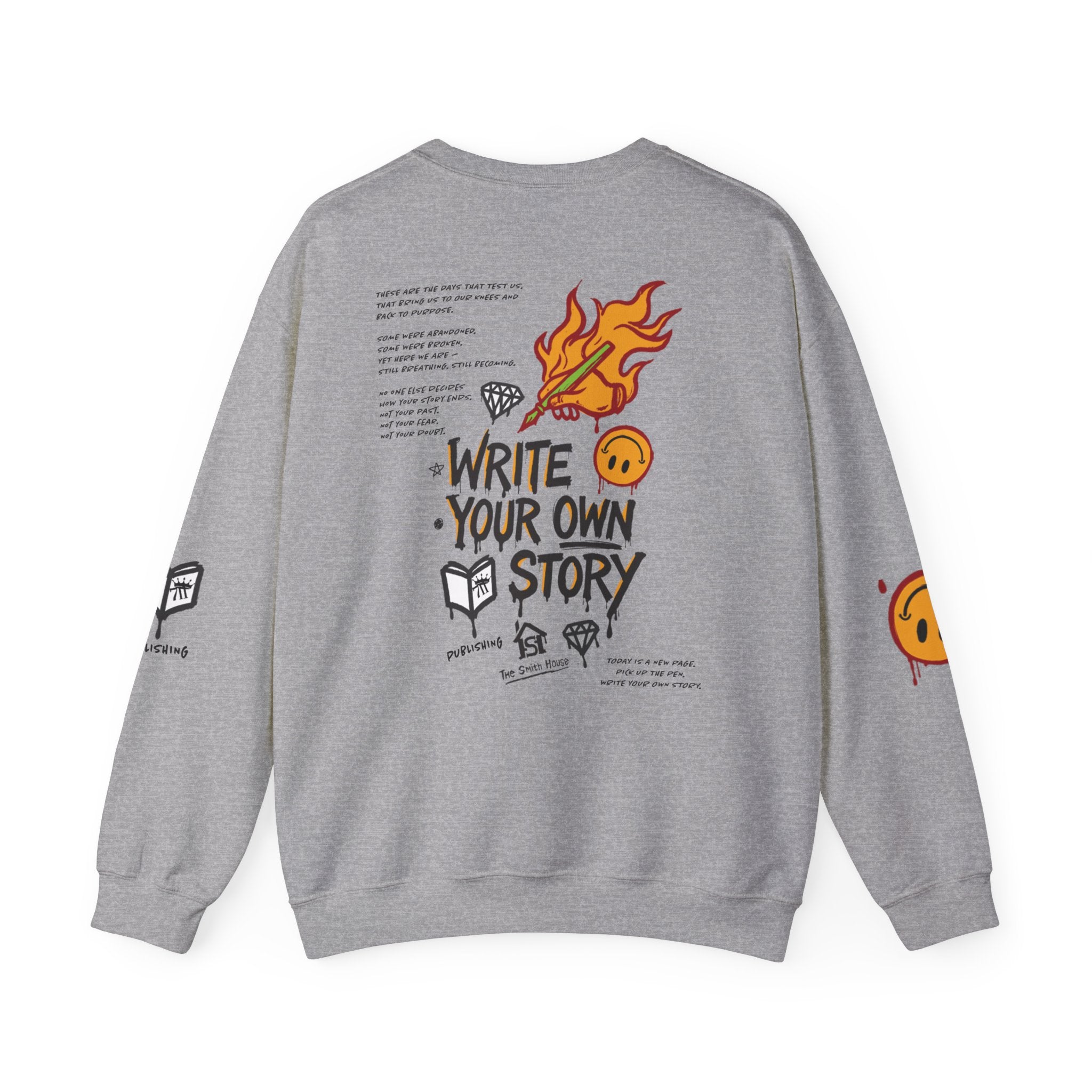 Write Your Own Story Crewneck Sweatshirt — Inspirational Graphic Pullover
