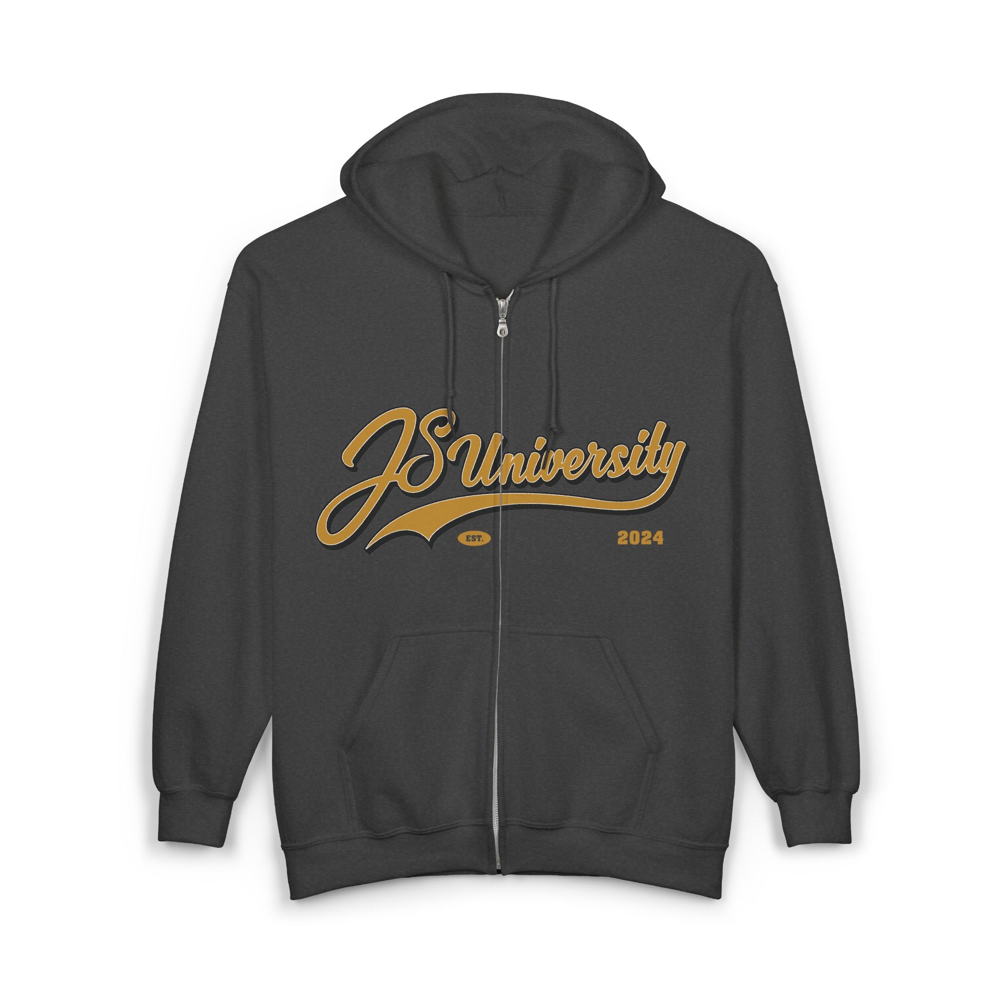 JS University Zip Hoodie - Cozy Unisex Sweatshirt for Students and Alumni