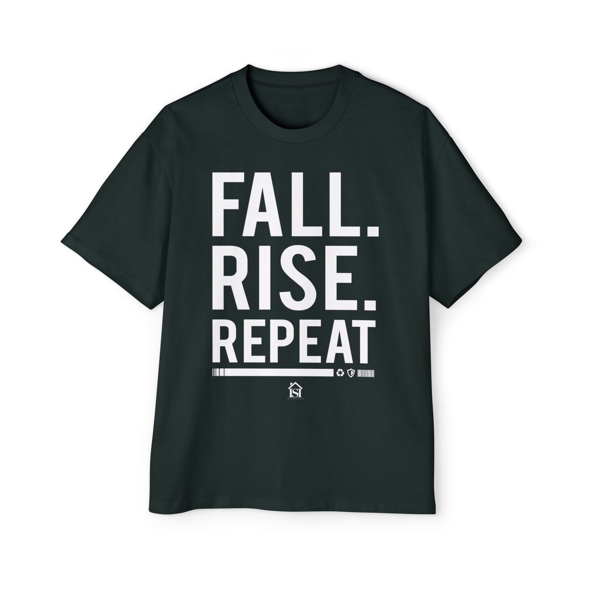 Men's Motivational Oversized Tee - Fall. Rise. Repeat. | Casual Streetwear, Gift for Him, Inspirational Shirt, Relaxed Fit Tee, [...]